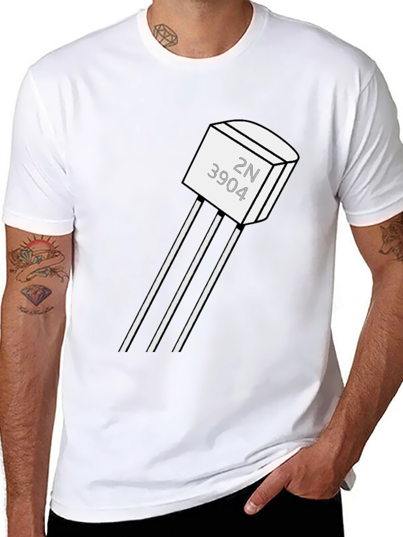 2N3904 Transistor Black T-Shirt - Geeky Tech Tee