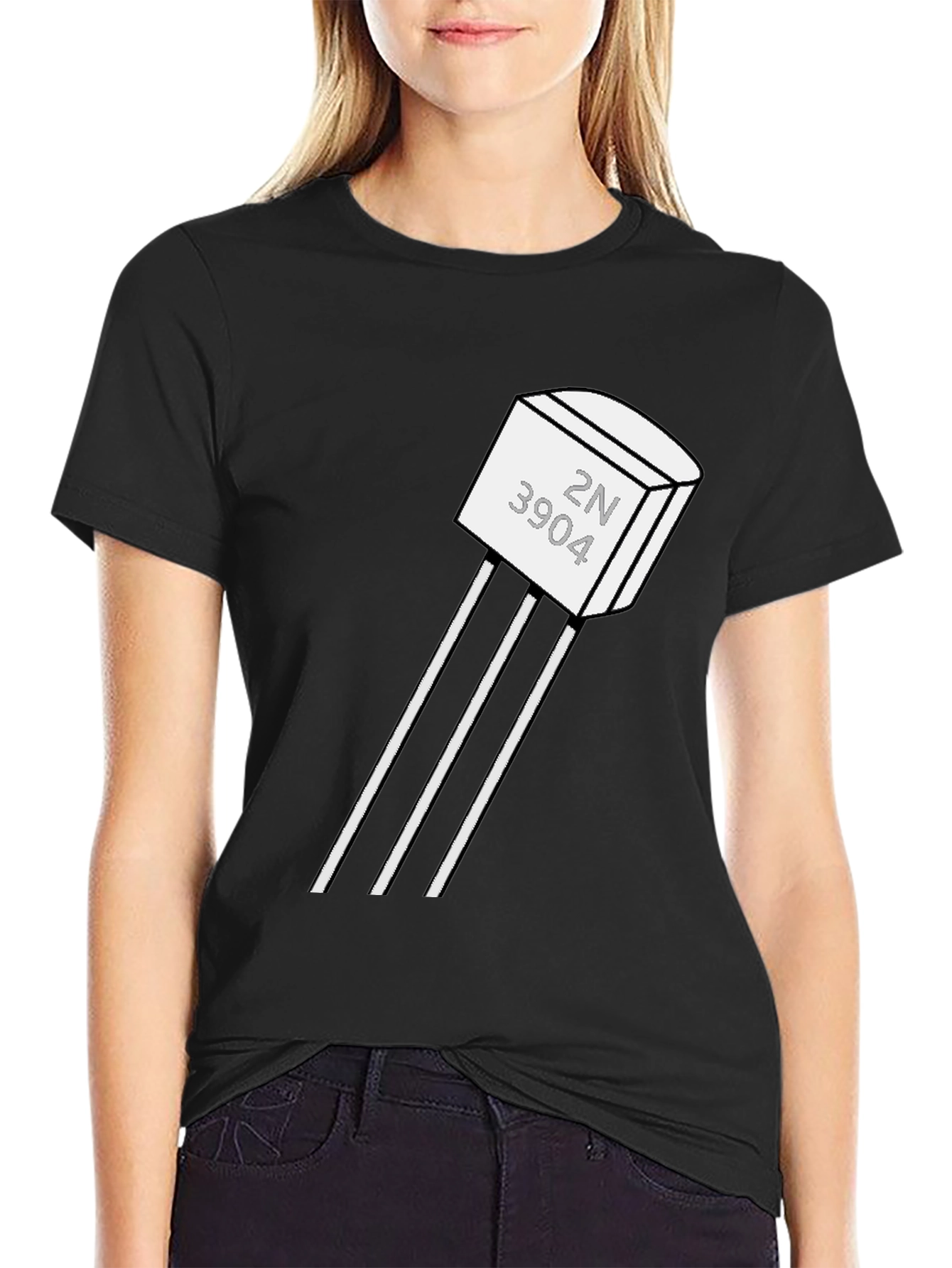 2N3904 Transistor Black T-Shirt - Geeky Tech Tee
