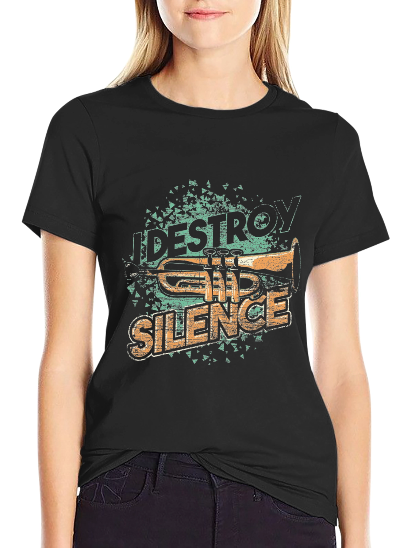 Destroy Silence Trumpet T-Shirt Music Lover Tee