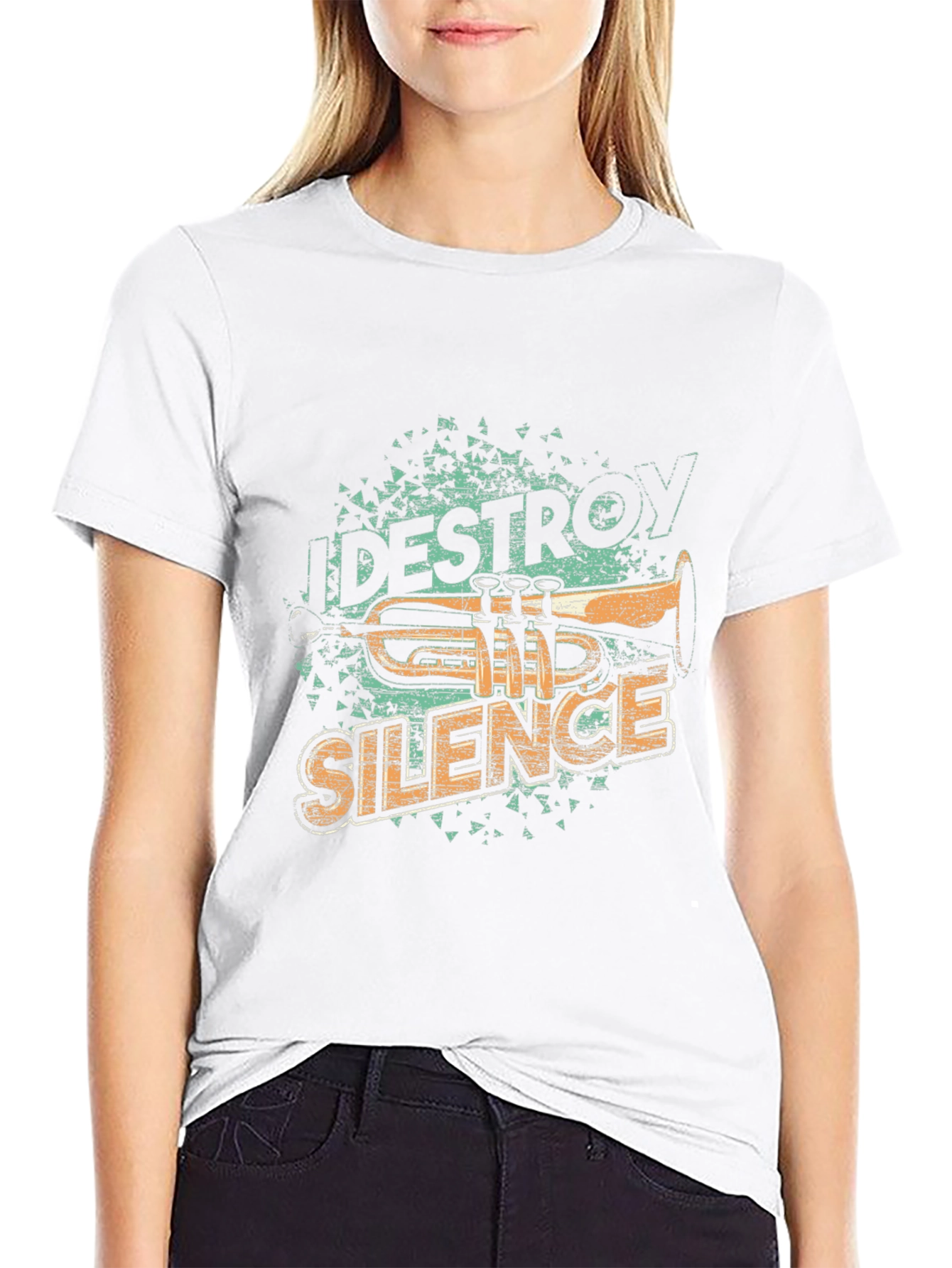 Destroy Silence Trumpet T-Shirt Music Lover Tee