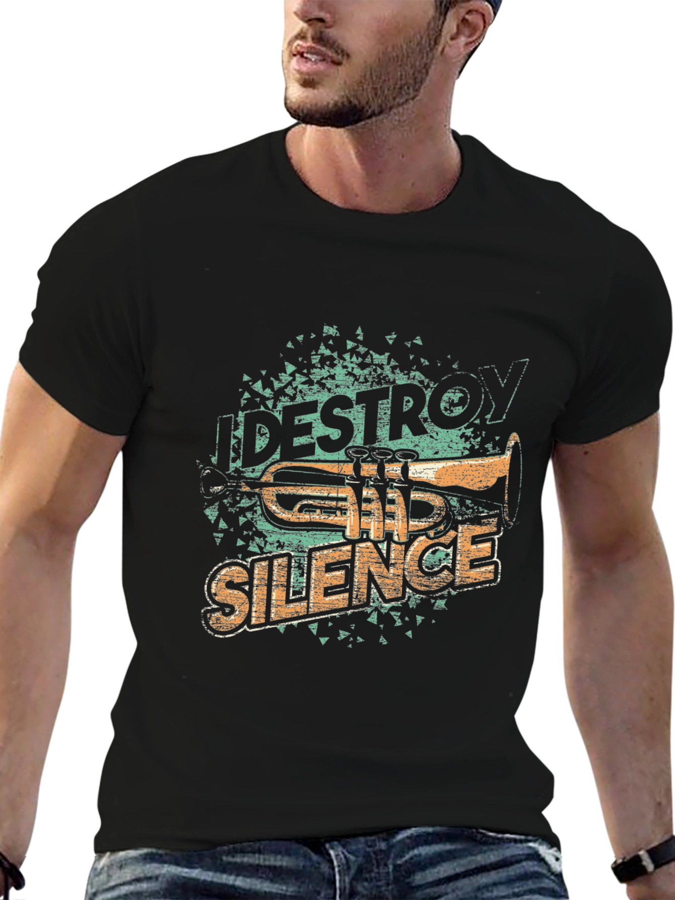 Destroy Silence Trumpet T-Shirt Music Lover Tee