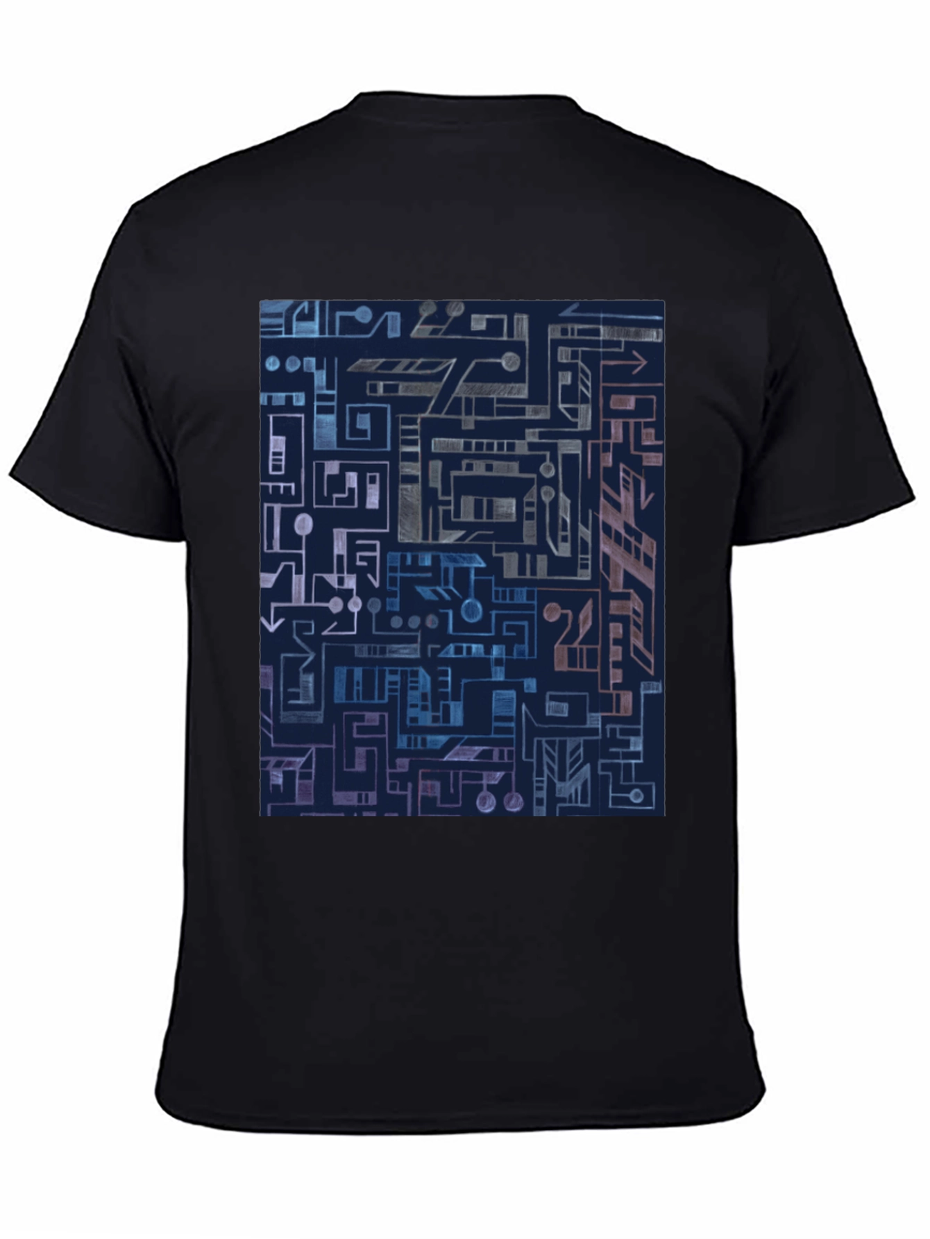 Abstract Geometric Circuit Board Graphic Tee