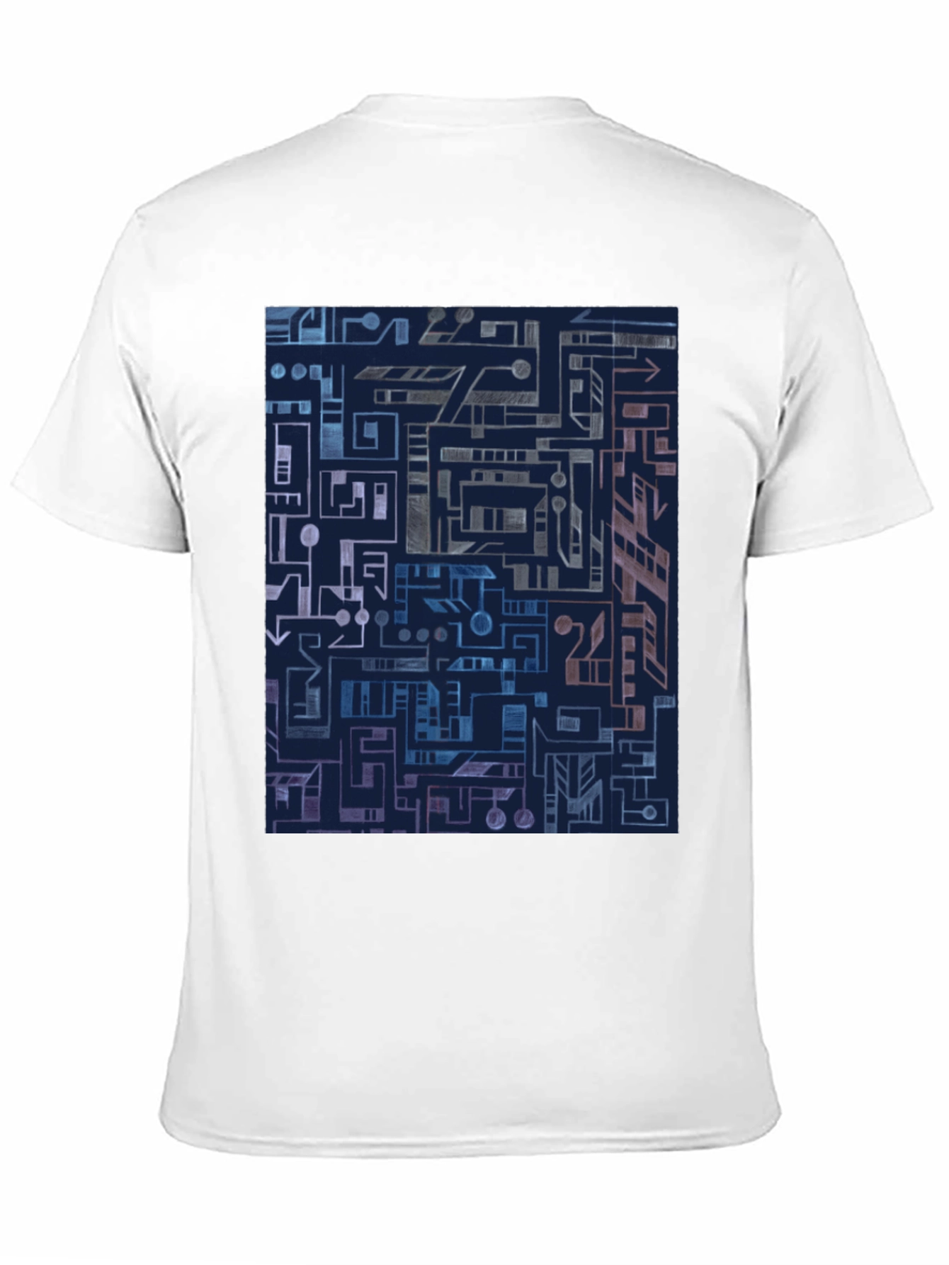 Abstract Geometric Circuit Board Graphic Tee