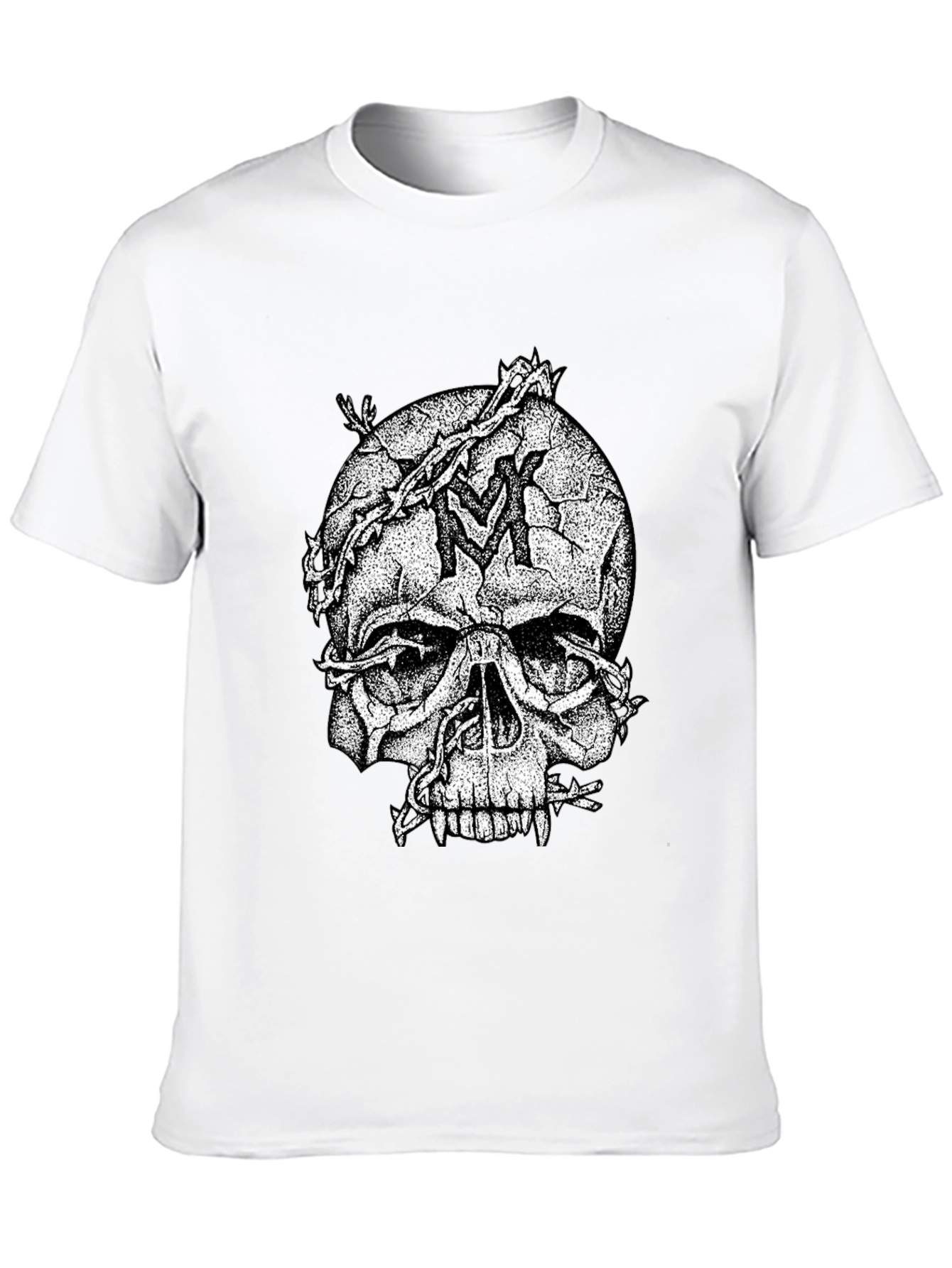 Skull & Vines Graphic Tee - Black