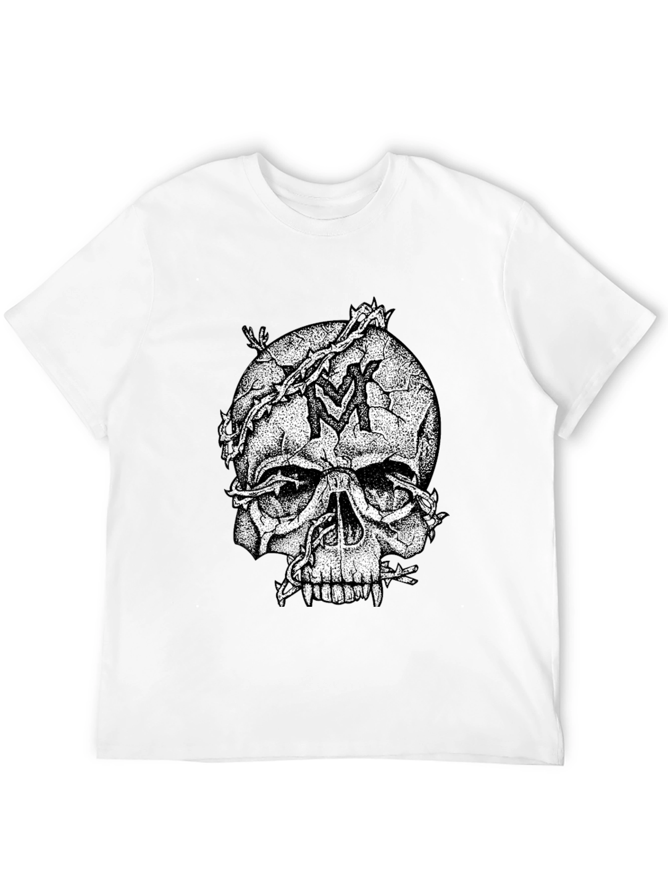 Skull & Vines Graphic Tee - Black