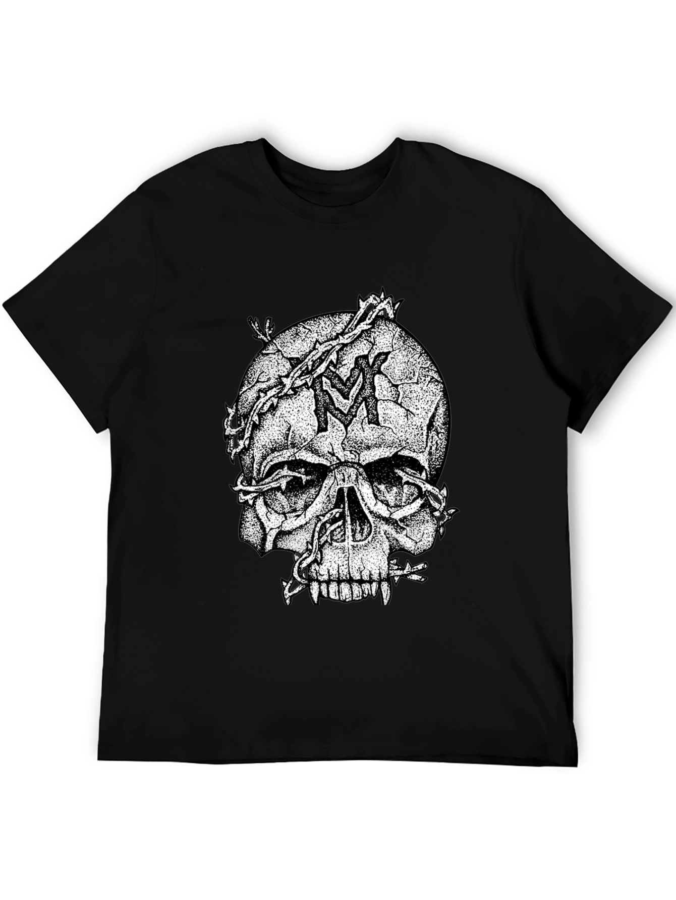 Skull & Vines Graphic Tee - Black