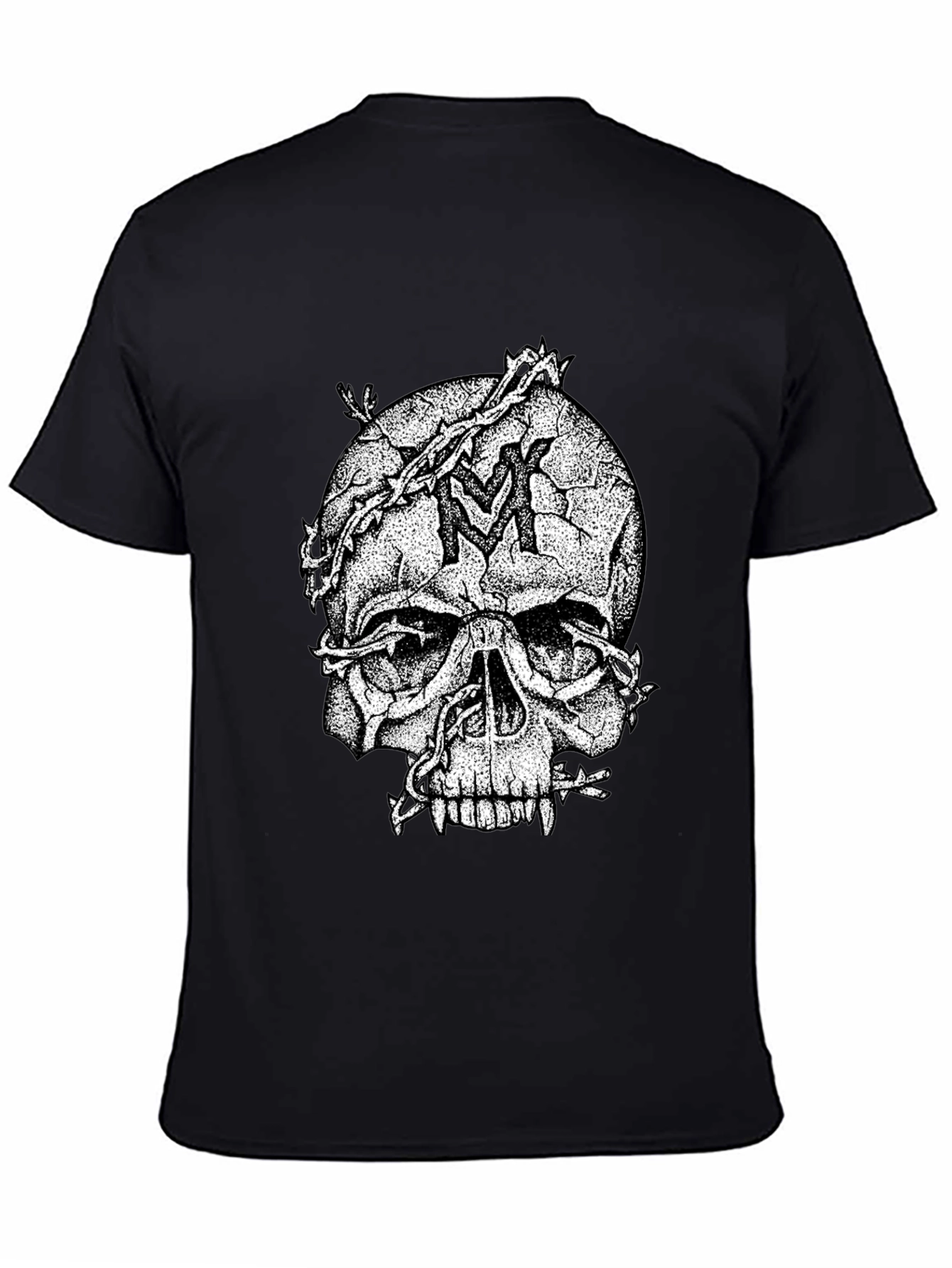 Skull & Vines Graphic Tee - Black