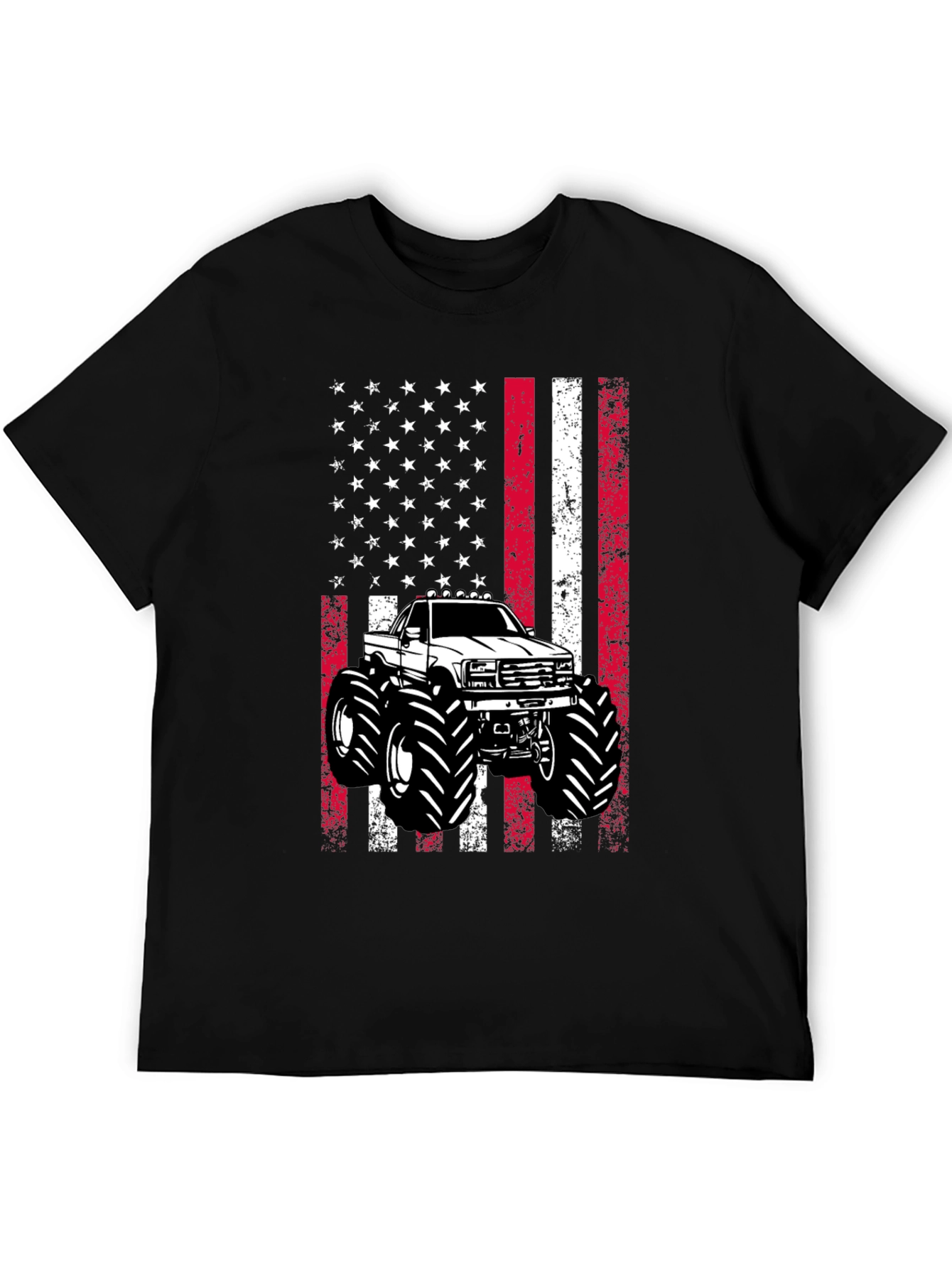 American Flag Monster Truck Graphic Tee