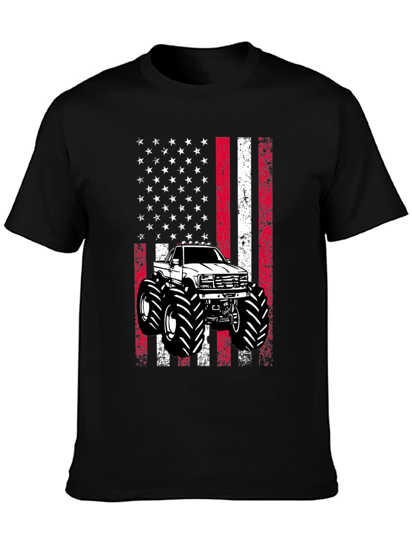 American Flag Monster Truck Graphic Tee