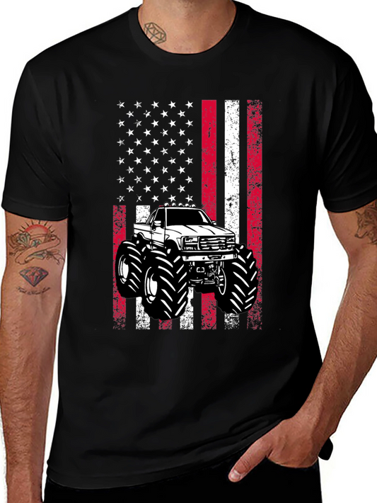 American Flag Monster Truck Graphic Tee