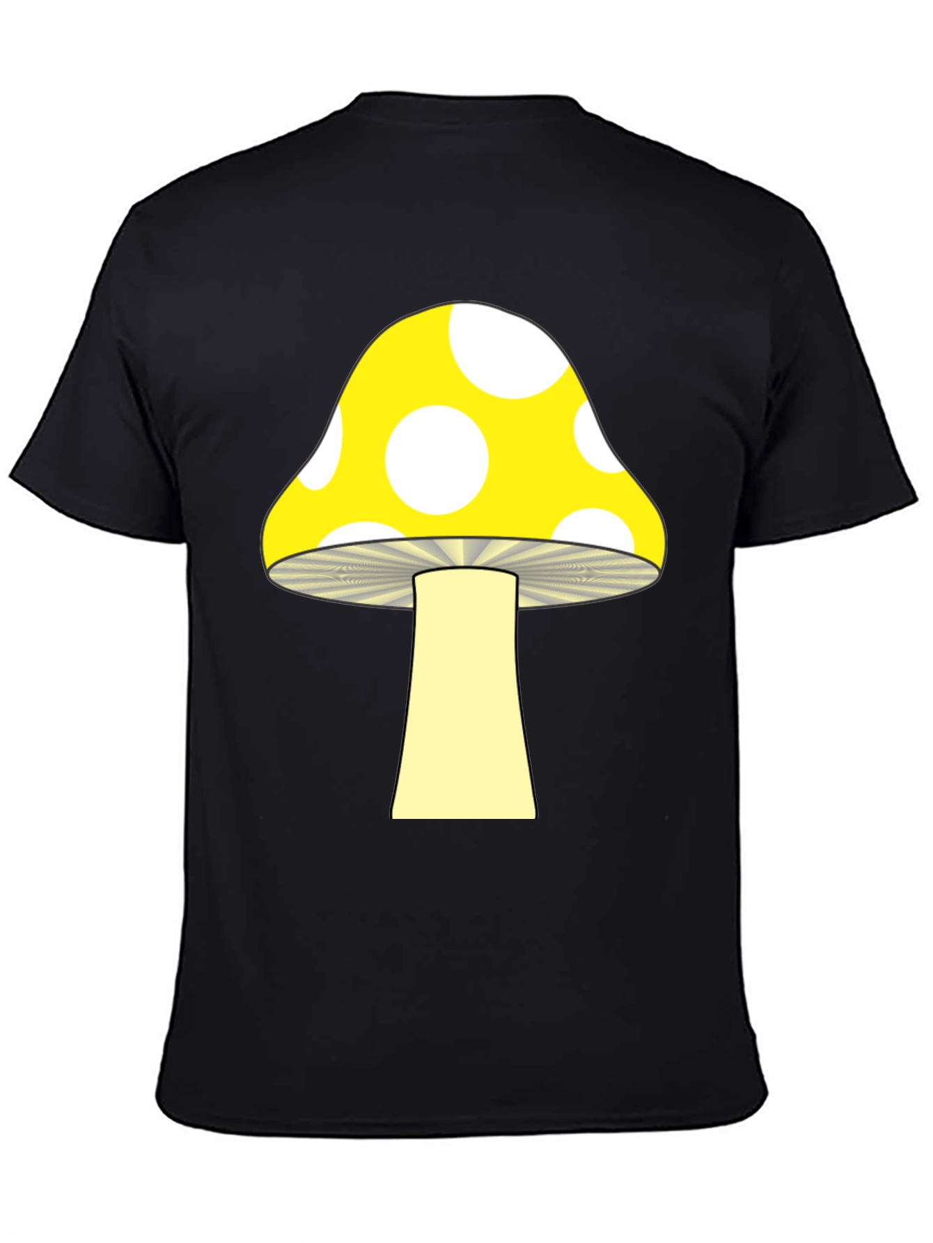 Mushroom Graphic Tee - Funky Black T-Shirt