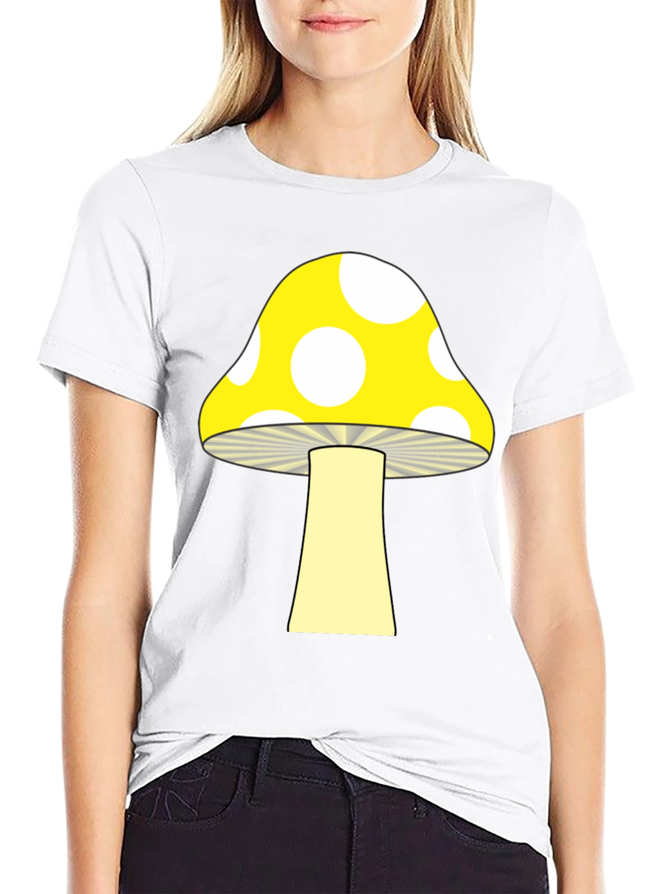 Mushroom Graphic Tee - Funky Black T-Shirt