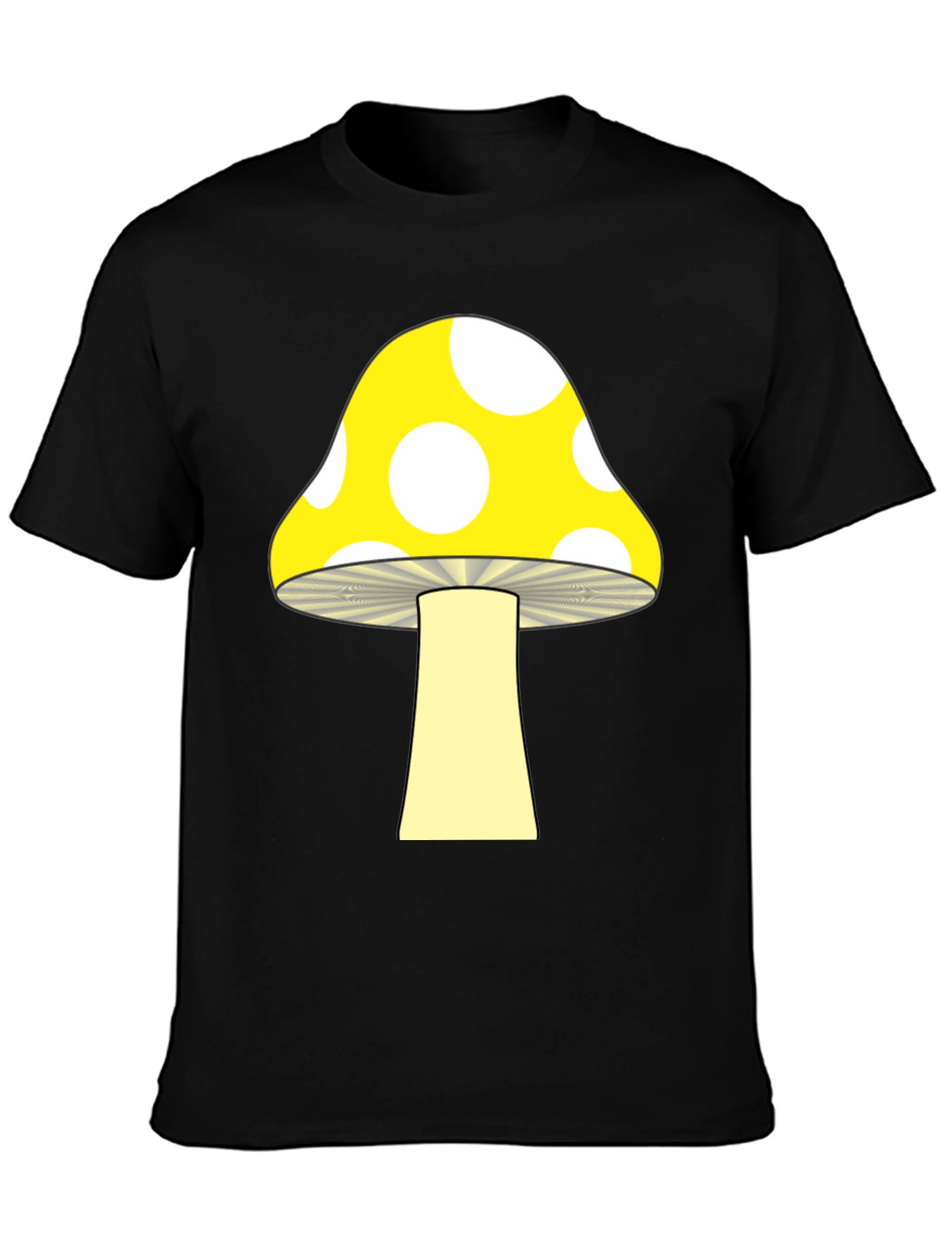 Mushroom Graphic Tee - Funky Black T-Shirt