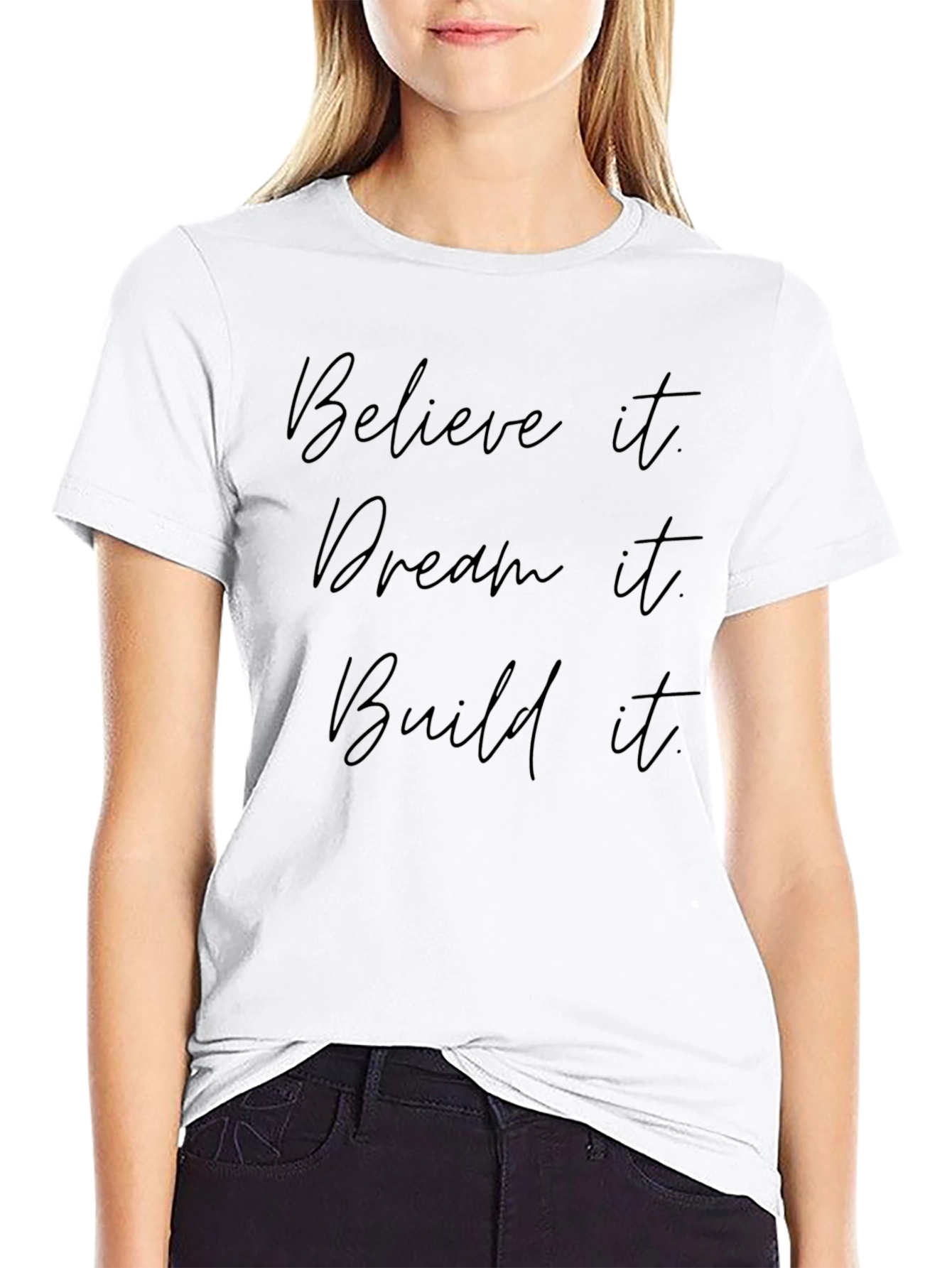 Believe Dream Build - Mens Black Graphic Tee