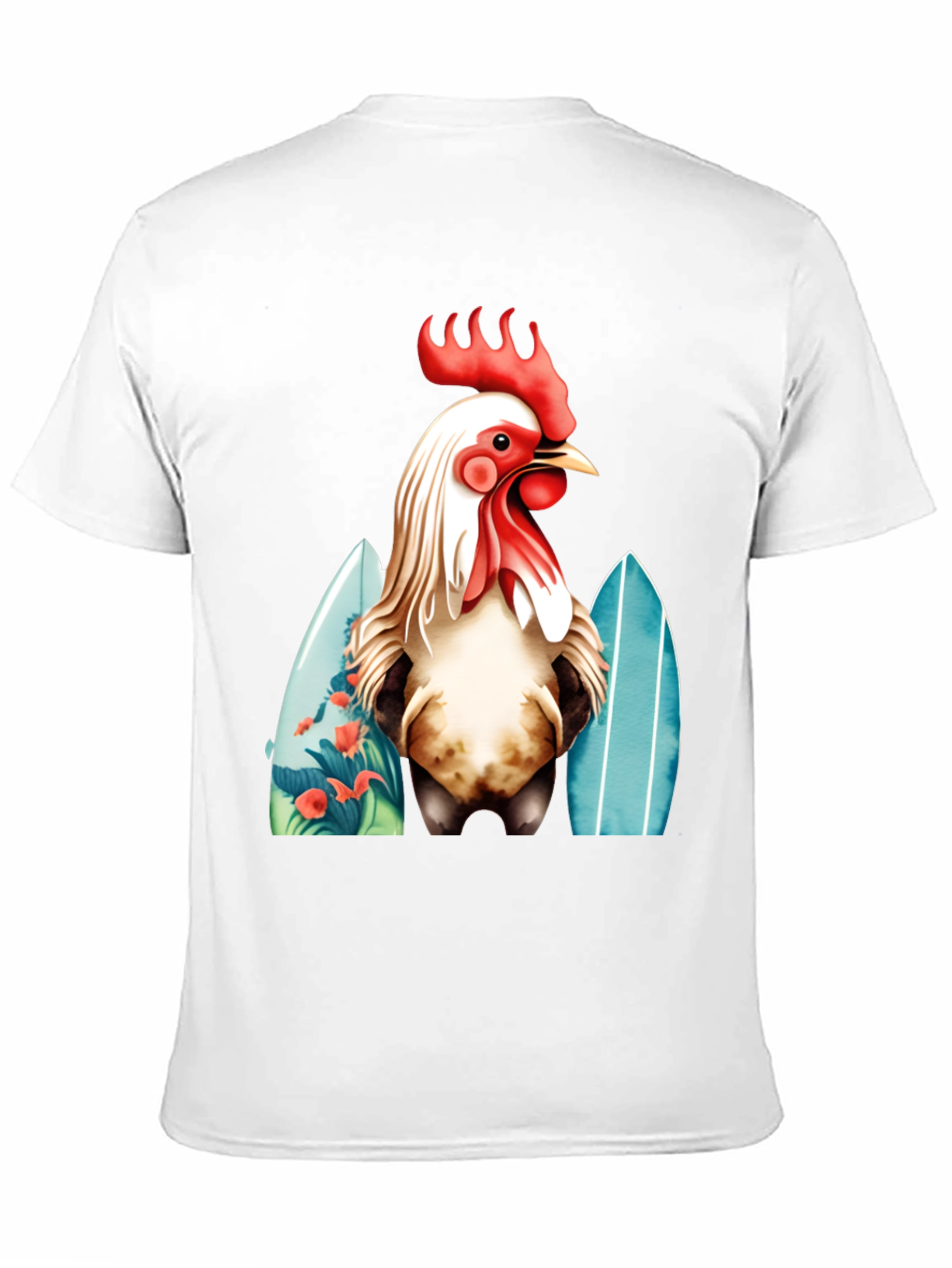 Rooster Surfboard Graphic T-Shirt
