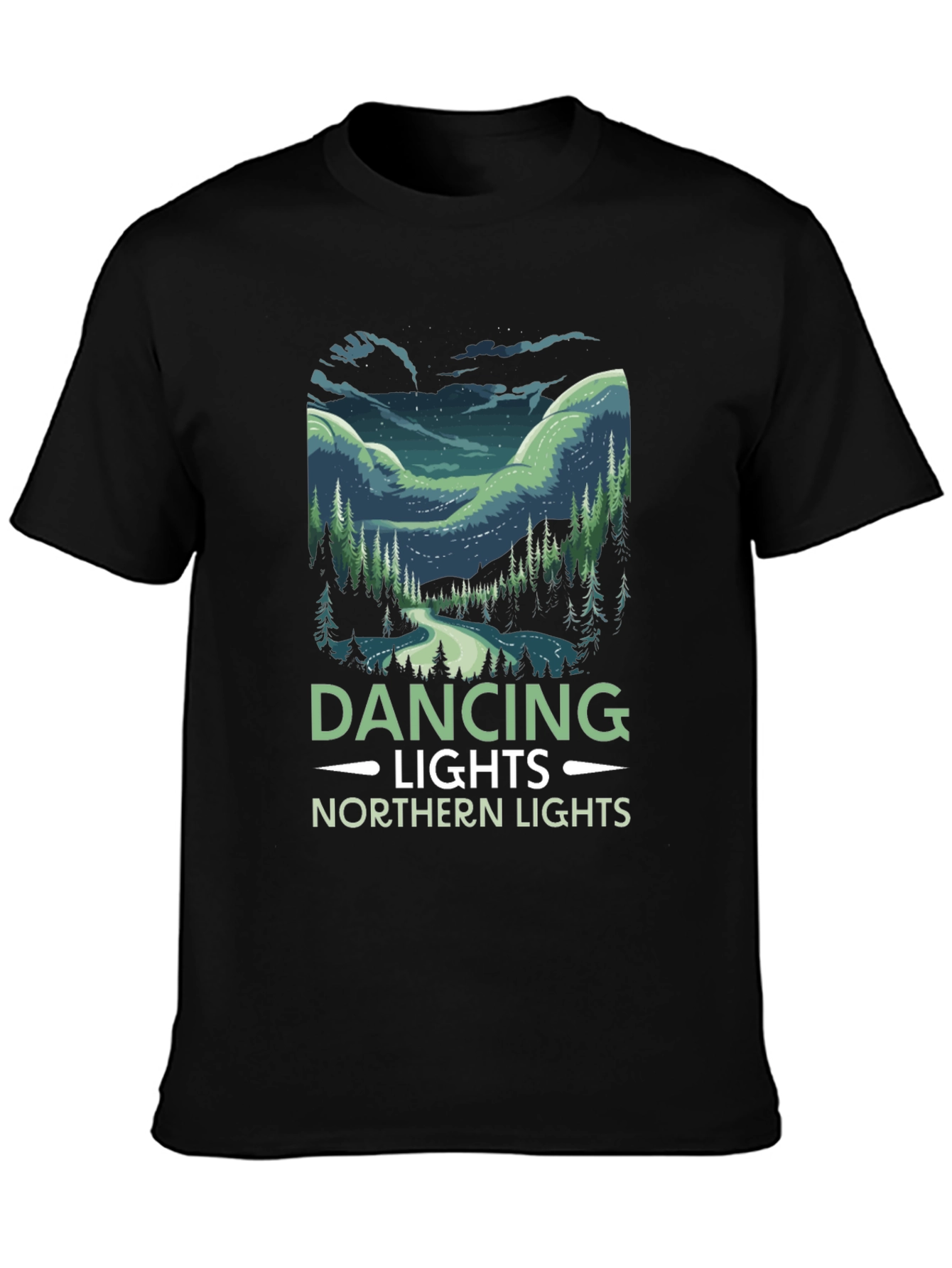 Dancing Lights Northern Lights Graphic T-Shirt