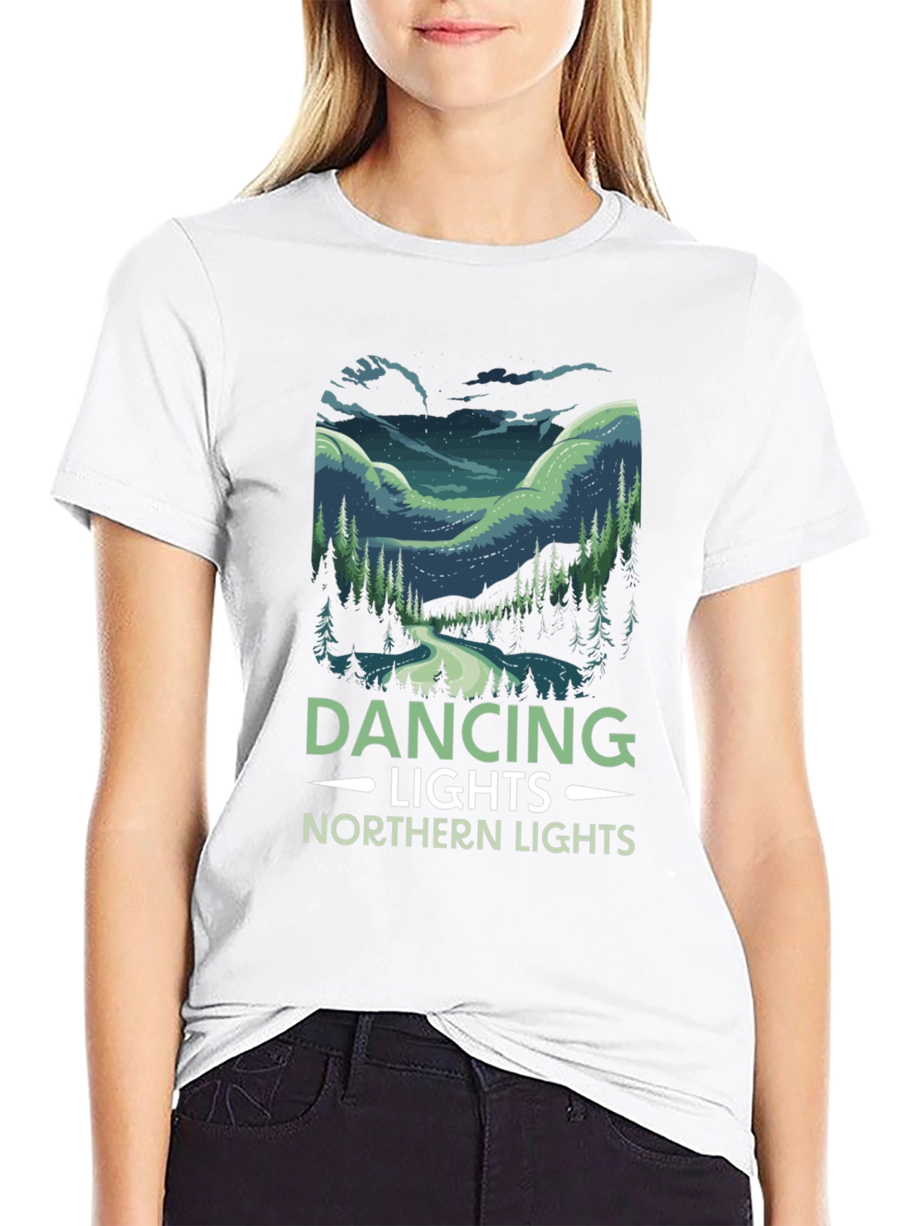 Dancing Lights Northern Lights Graphic T-Shirt