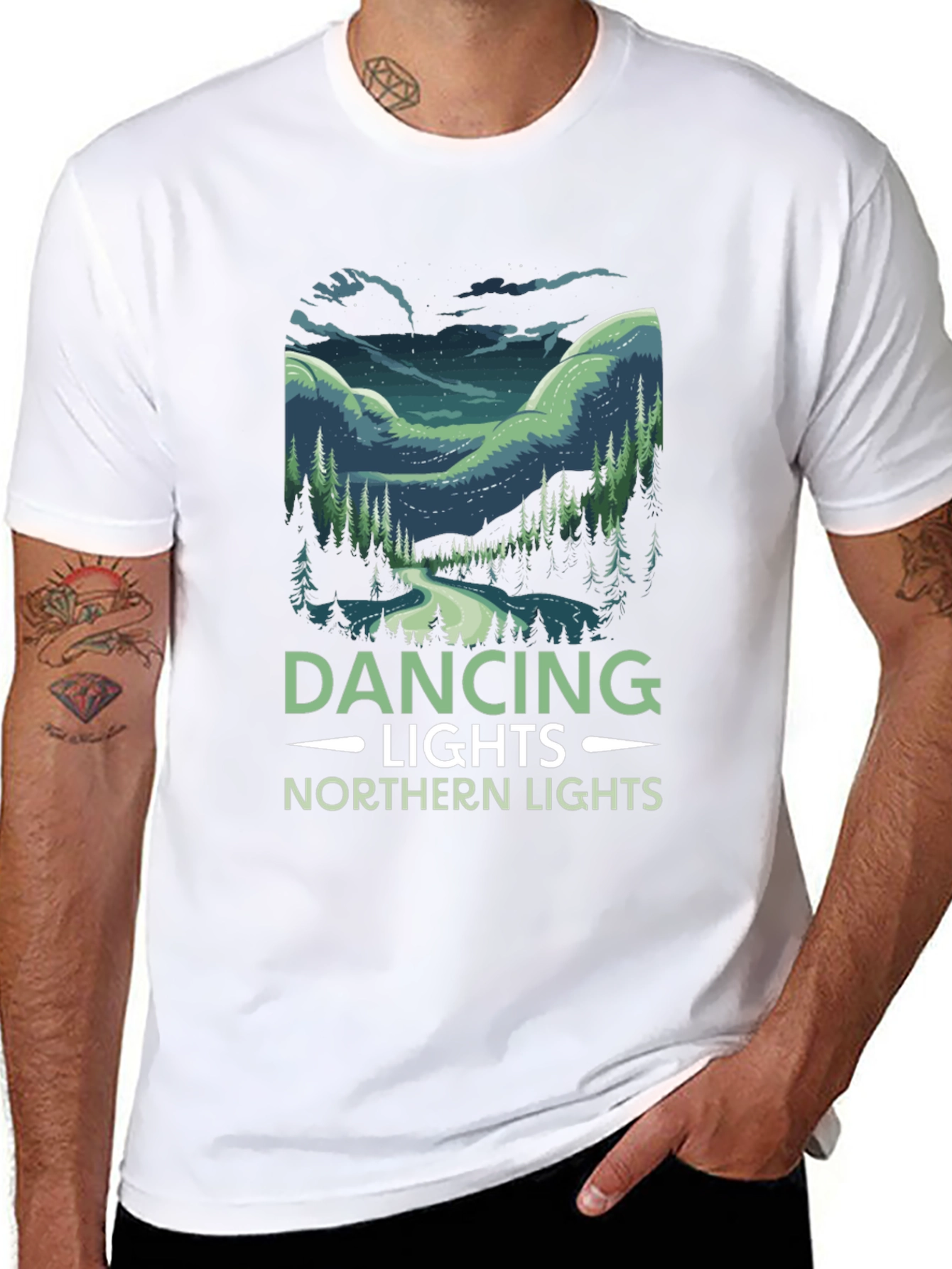 Dancing Lights Northern Lights Graphic T-Shirt
