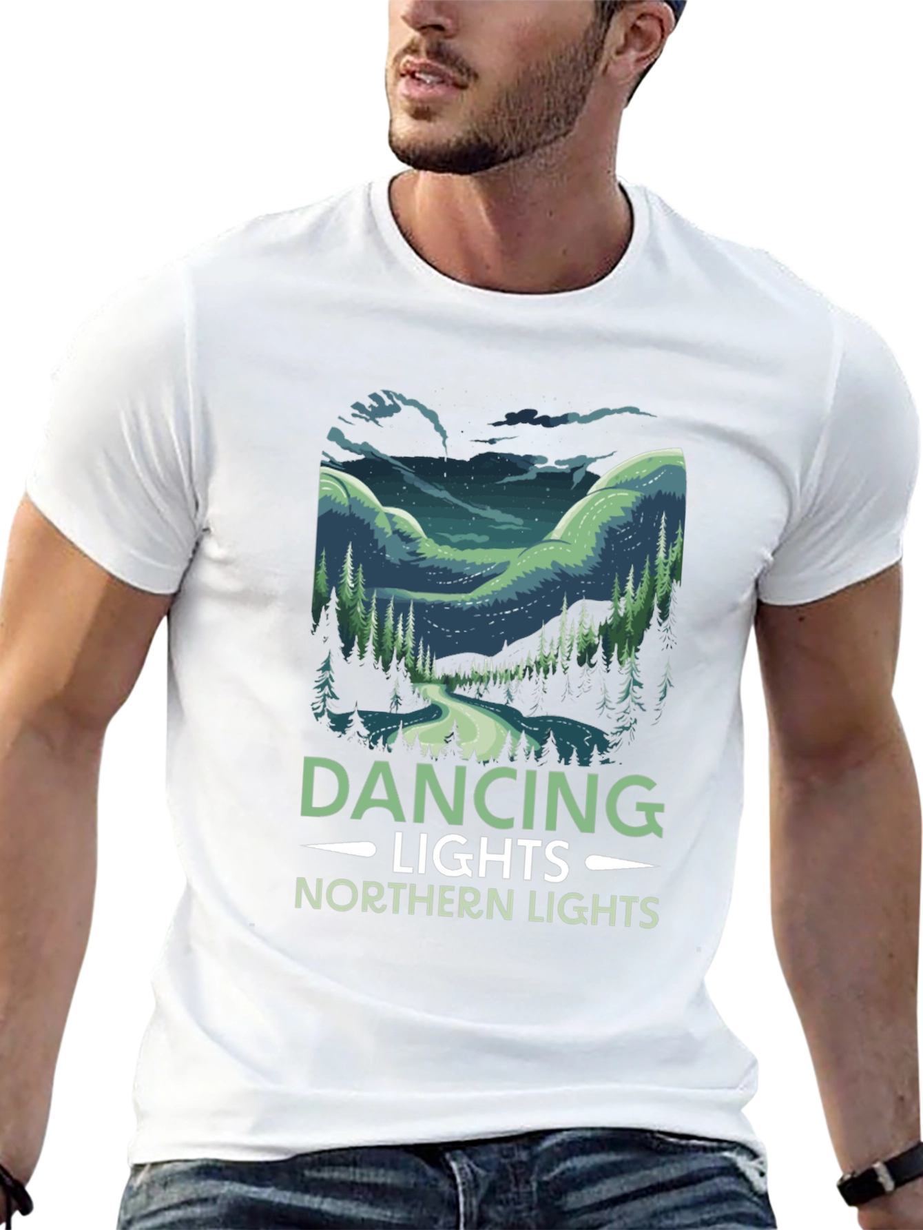 Dancing Lights Northern Lights Graphic T-Shirt