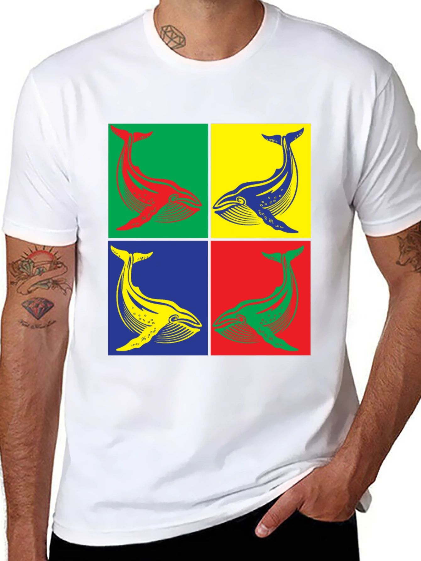 Whale Pop Art Graphic Tee - Unique Design