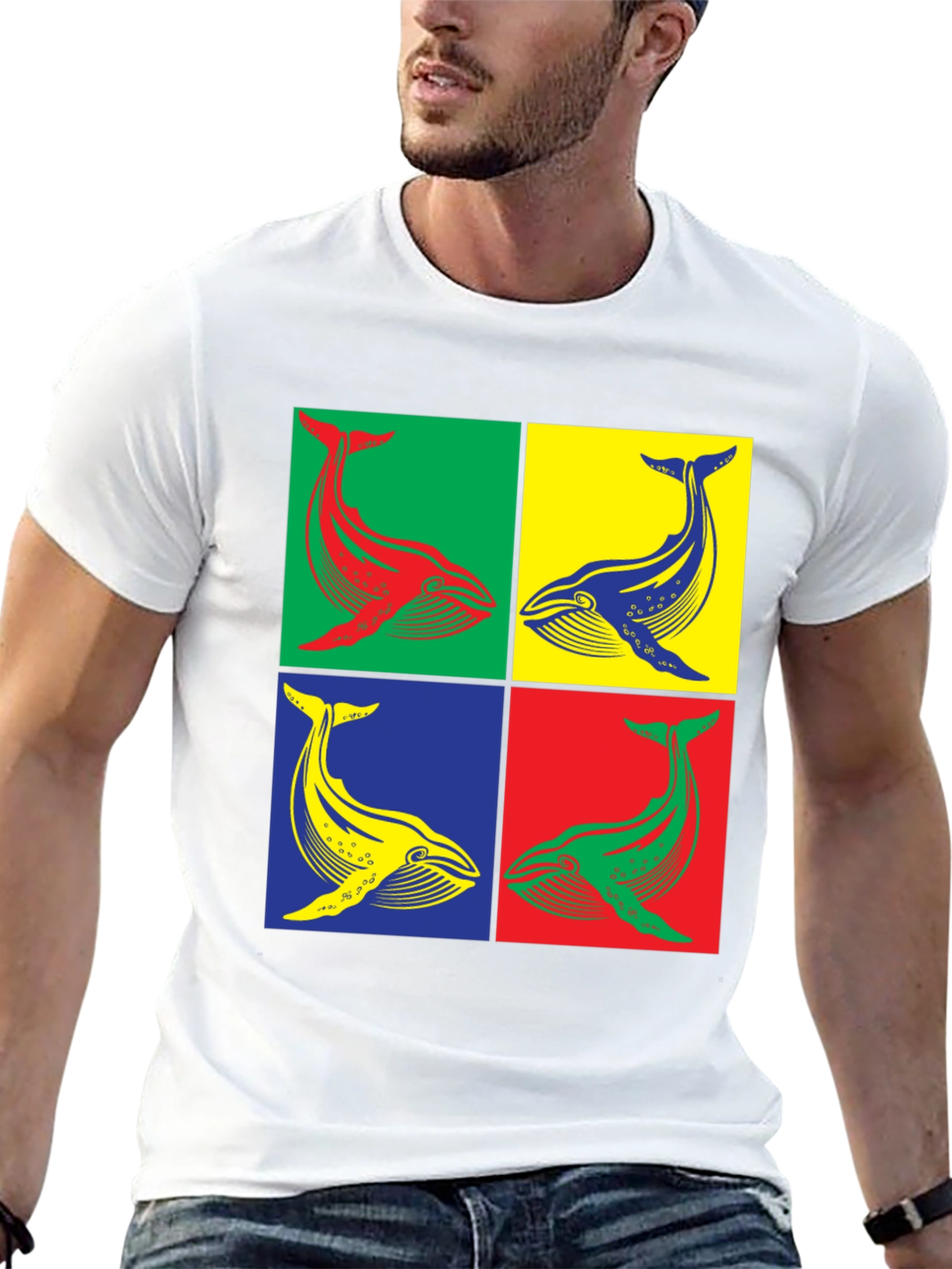 Whale Pop Art Graphic Tee - Unique Design