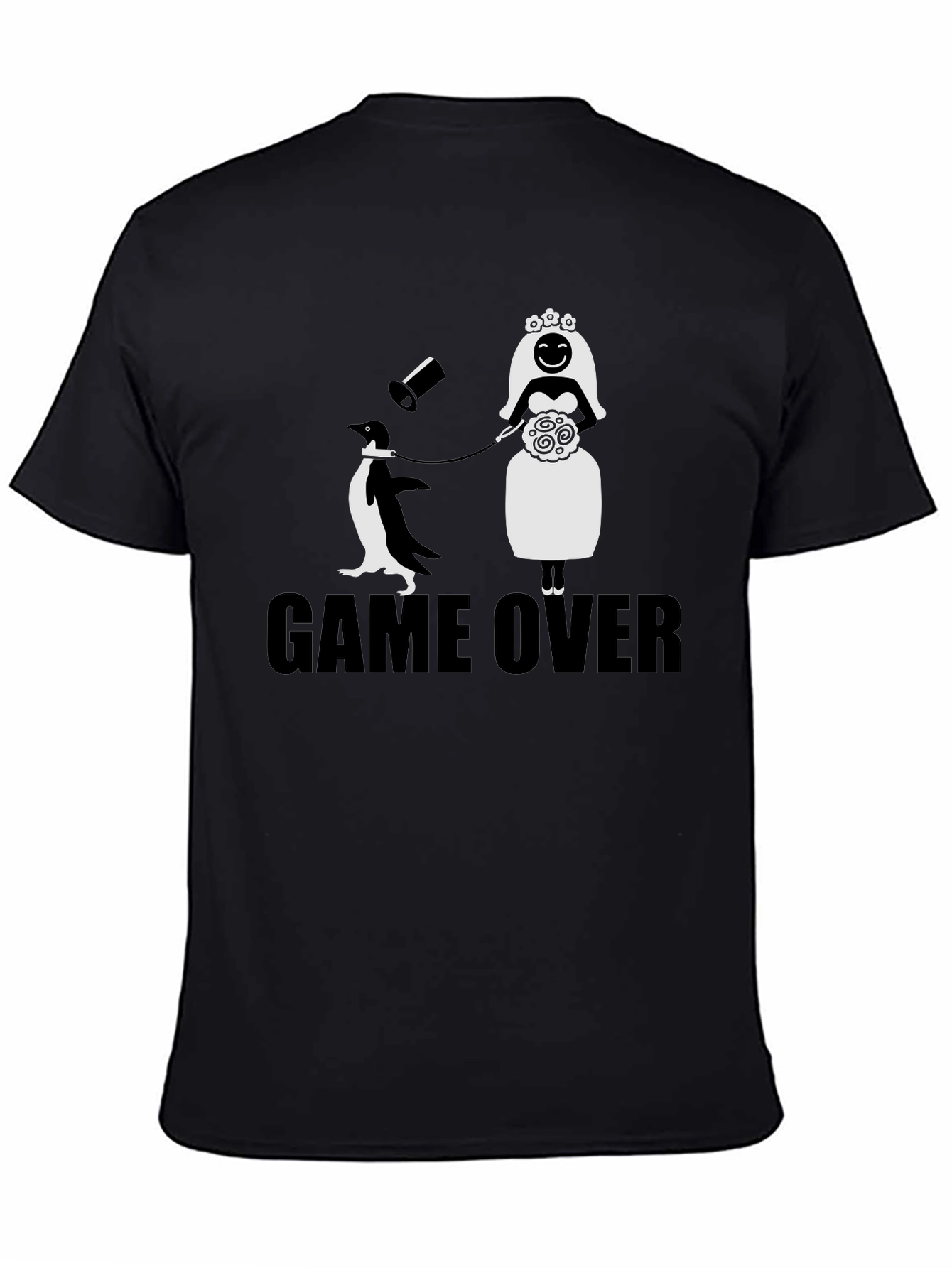 Game Over Groom Penguin Wedding T-Shirt