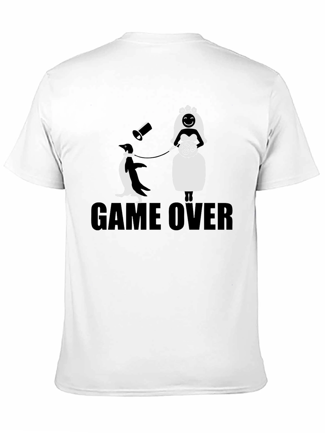 Game Over Groom Penguin Wedding T-Shirt