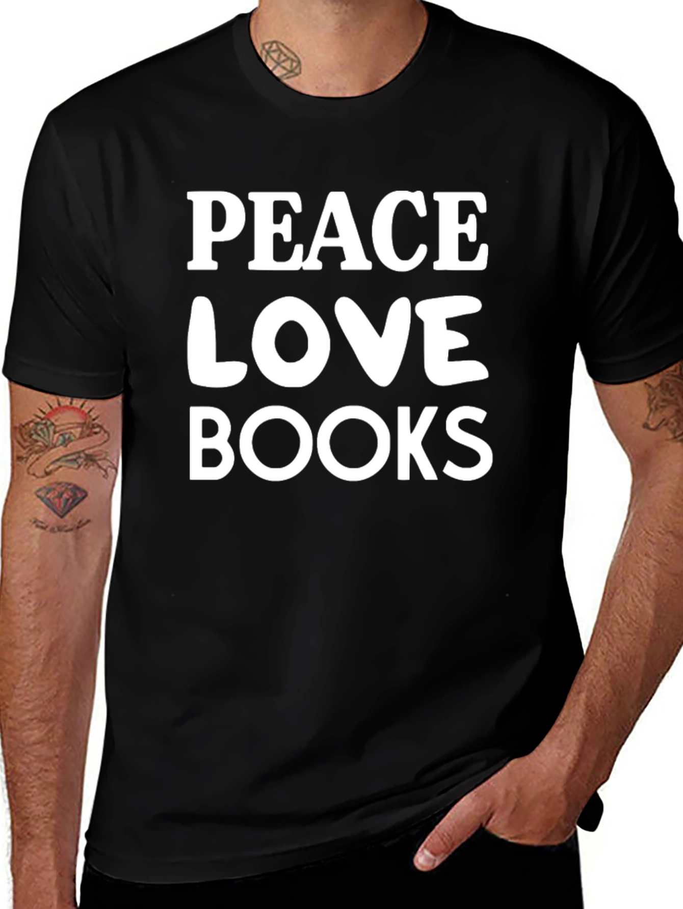Peace Love Books T-Shirt - Stylish Reader Tee