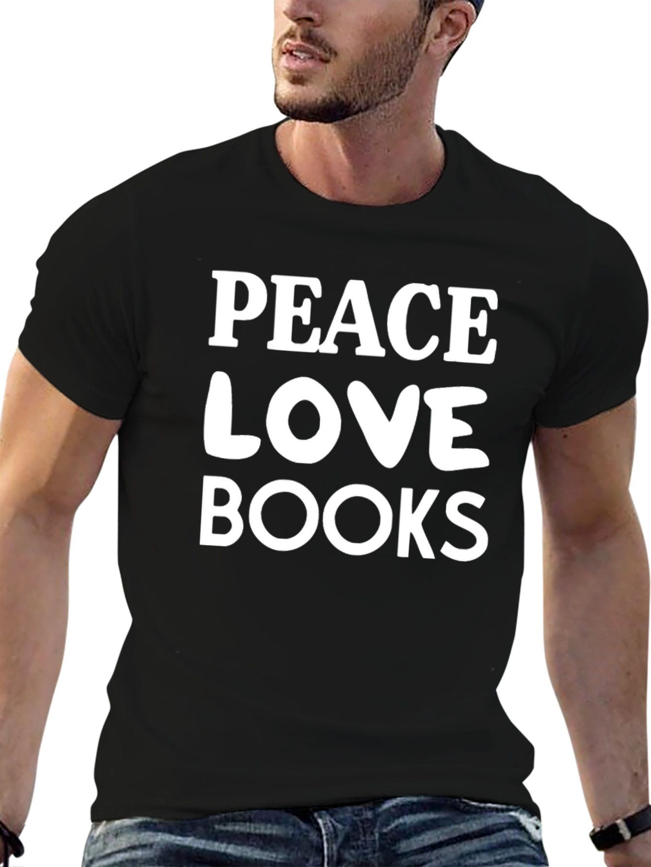 Peace Love Books T-Shirt - Stylish Reader Tee