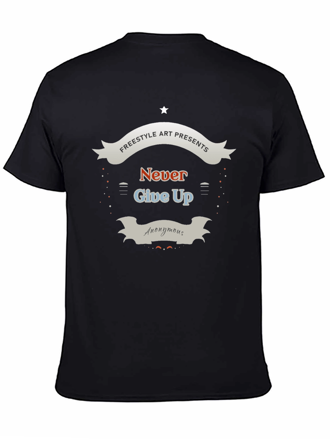 Freestyle Art Presents Never Give Up Black Tee