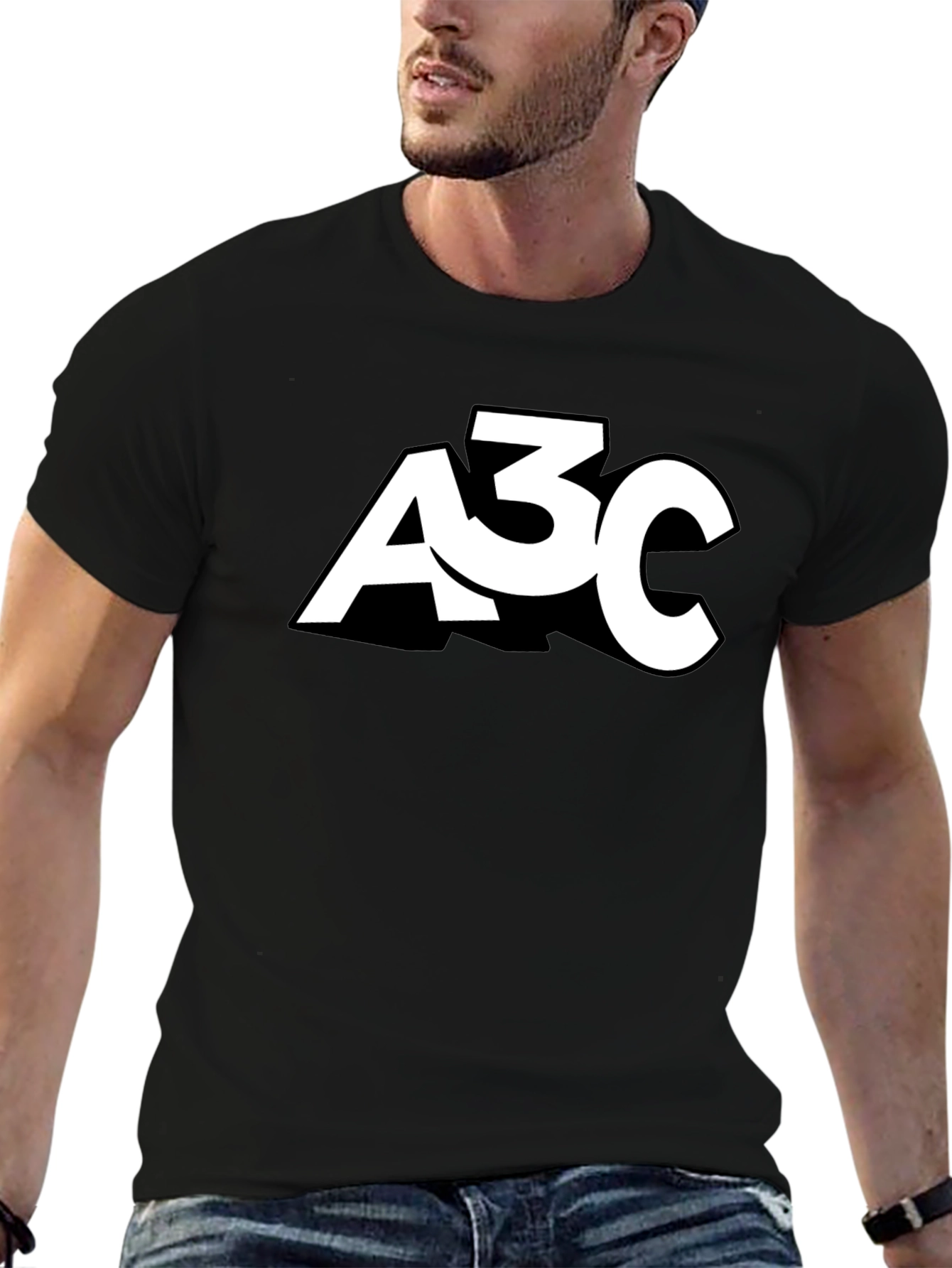 Mens Black A3C Graphic T-Shirt