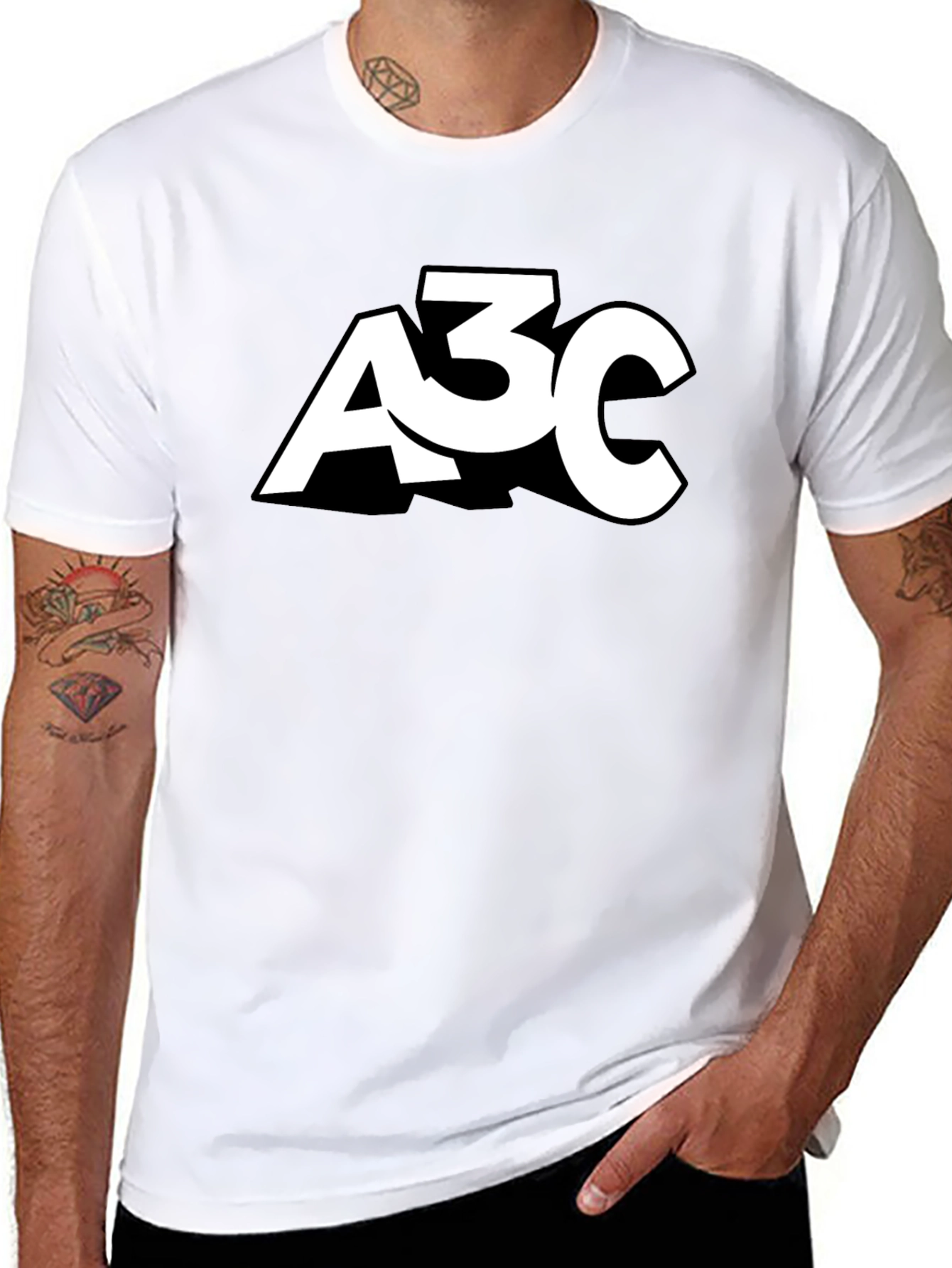 Mens Black A3C Graphic T-Shirt