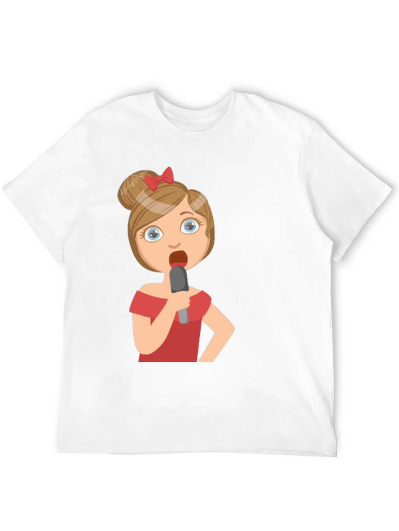 Singing Girl Graphic Tee - Black Cotton Blend
