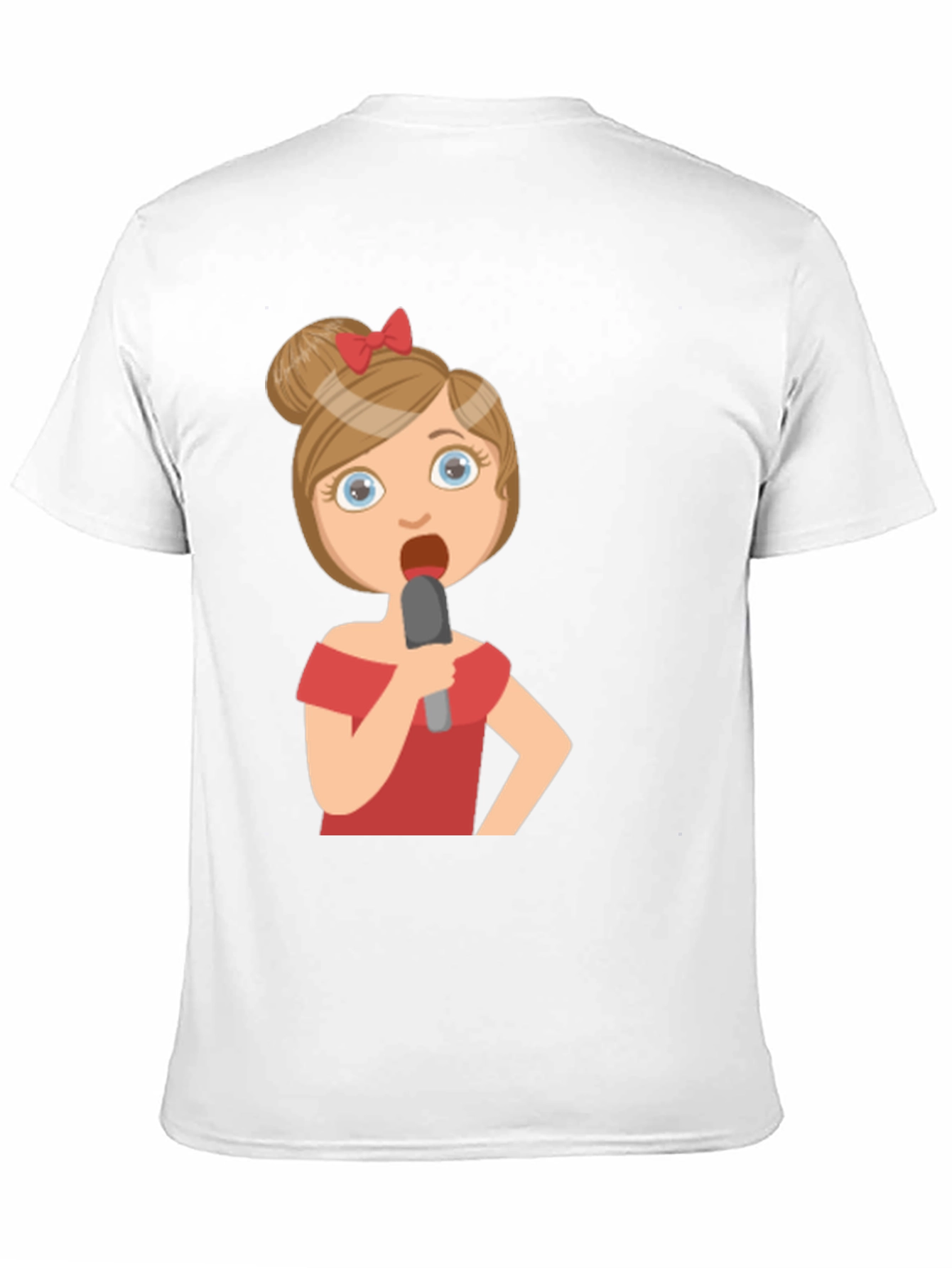 Singing Girl Graphic Tee - Black Cotton Blend