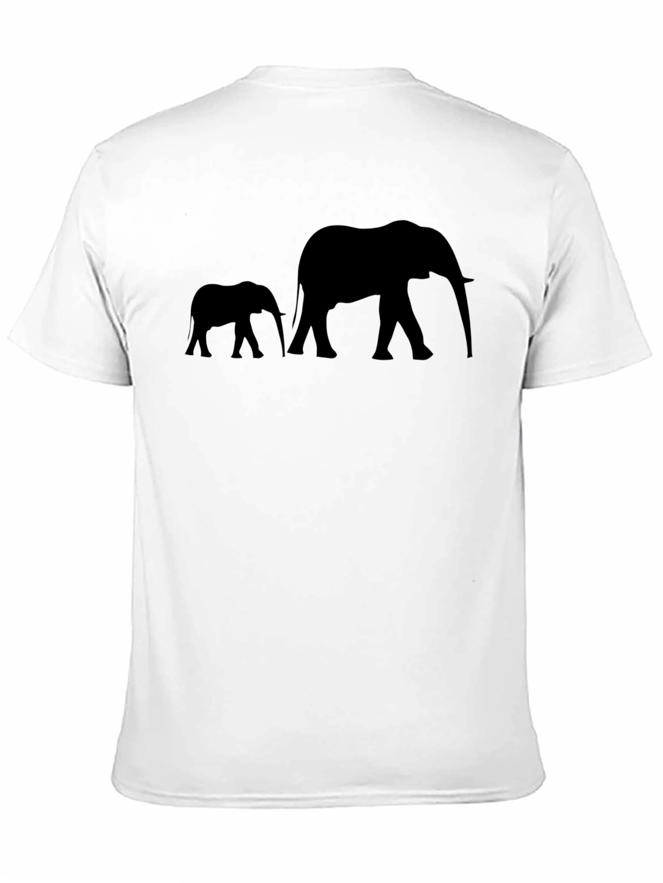 Elephant Silhouette Graphic Tee - Black