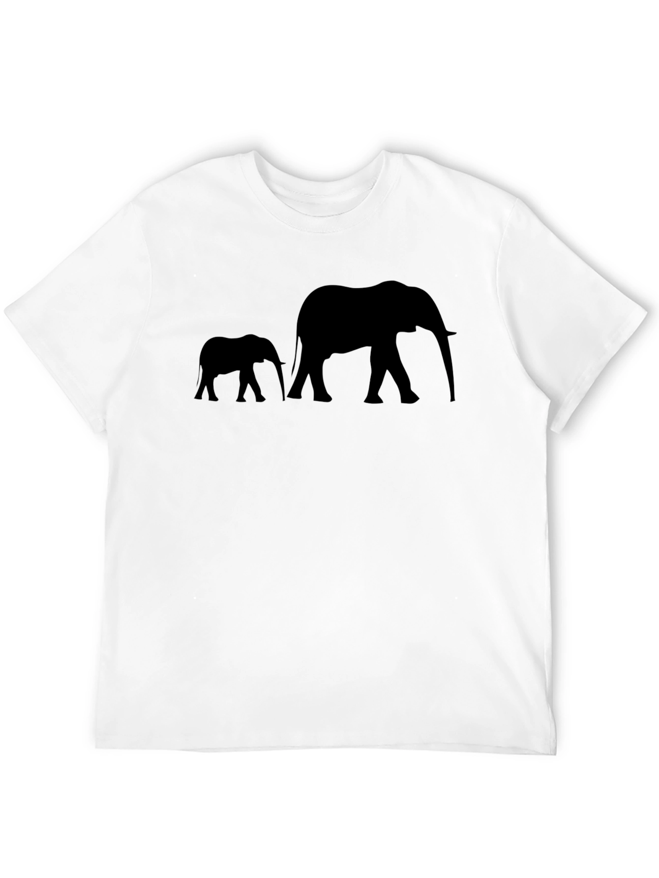 Elephant Silhouette Graphic Tee - Black