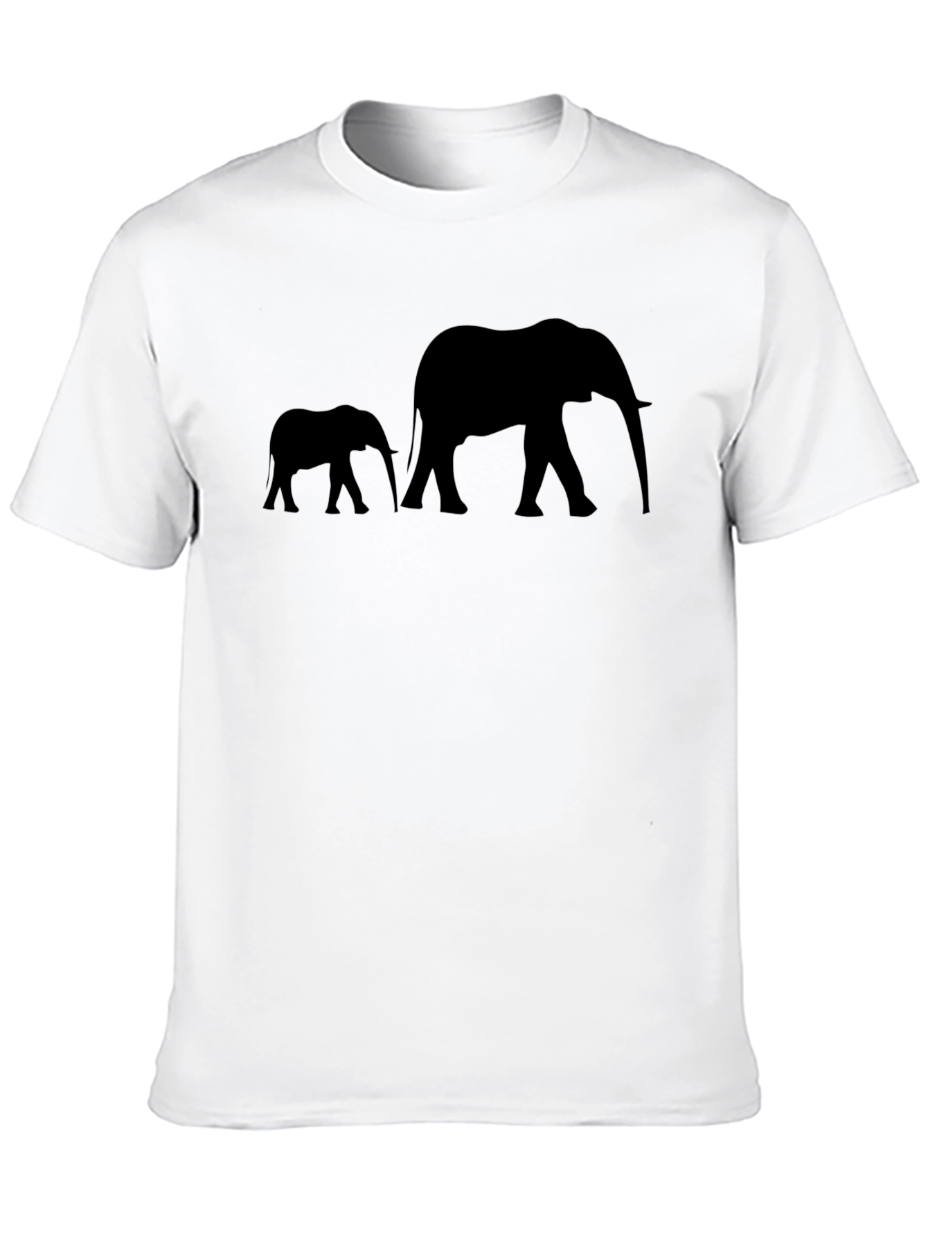 Elephant Silhouette Graphic Tee - Black