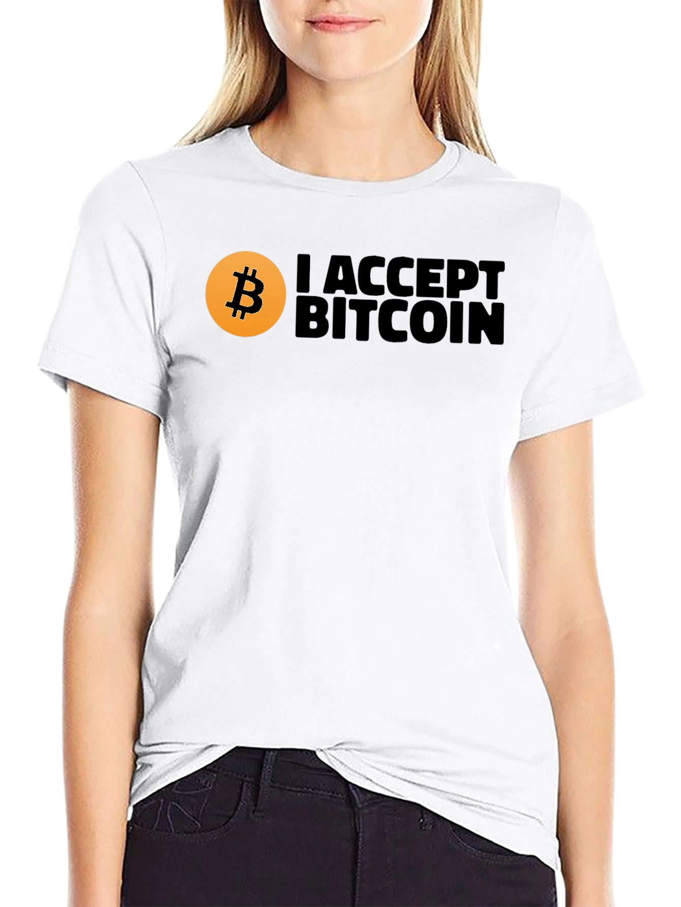 I Accept Bitcoin Black Graphic Tee