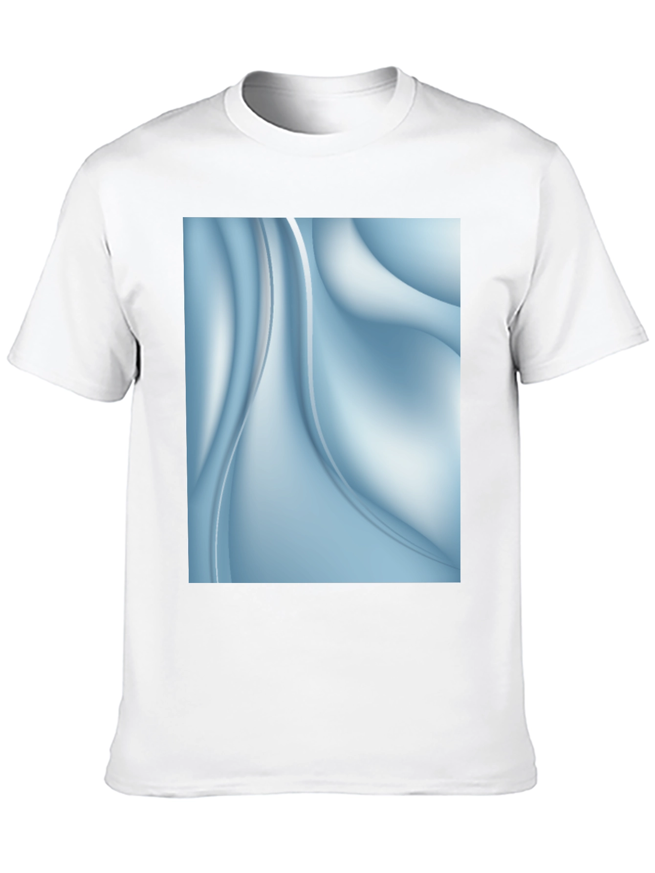 Abstract Blue Swirl Graphic Black T-Shirt