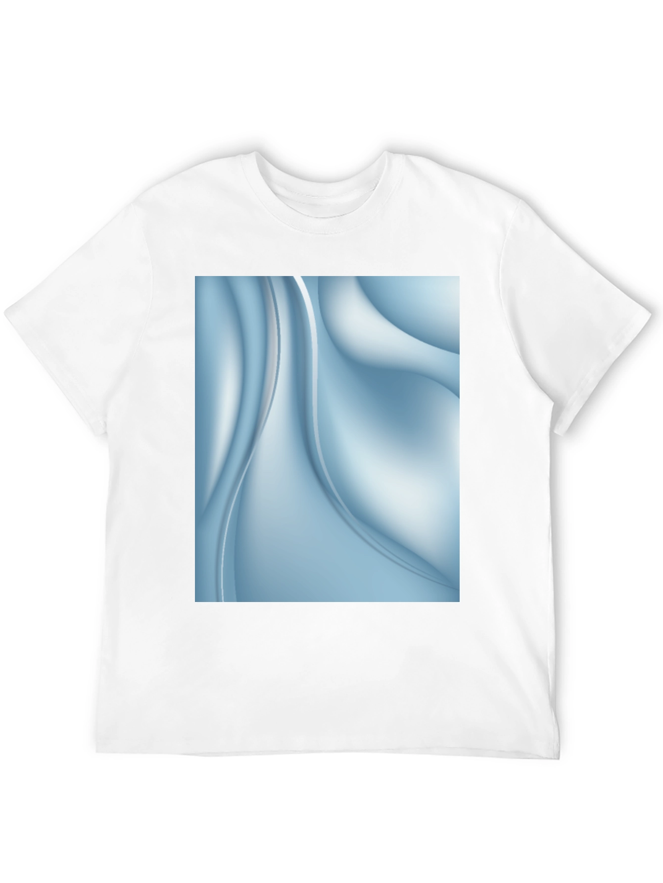 Abstract Blue Swirl Graphic Black T-Shirt