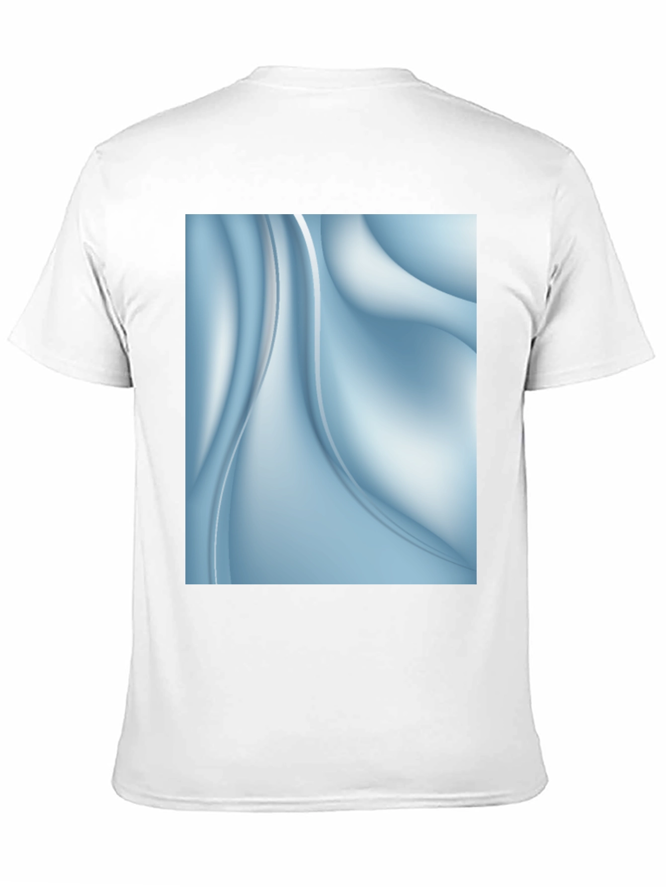 Abstract Blue Swirl Graphic Black T-Shirt