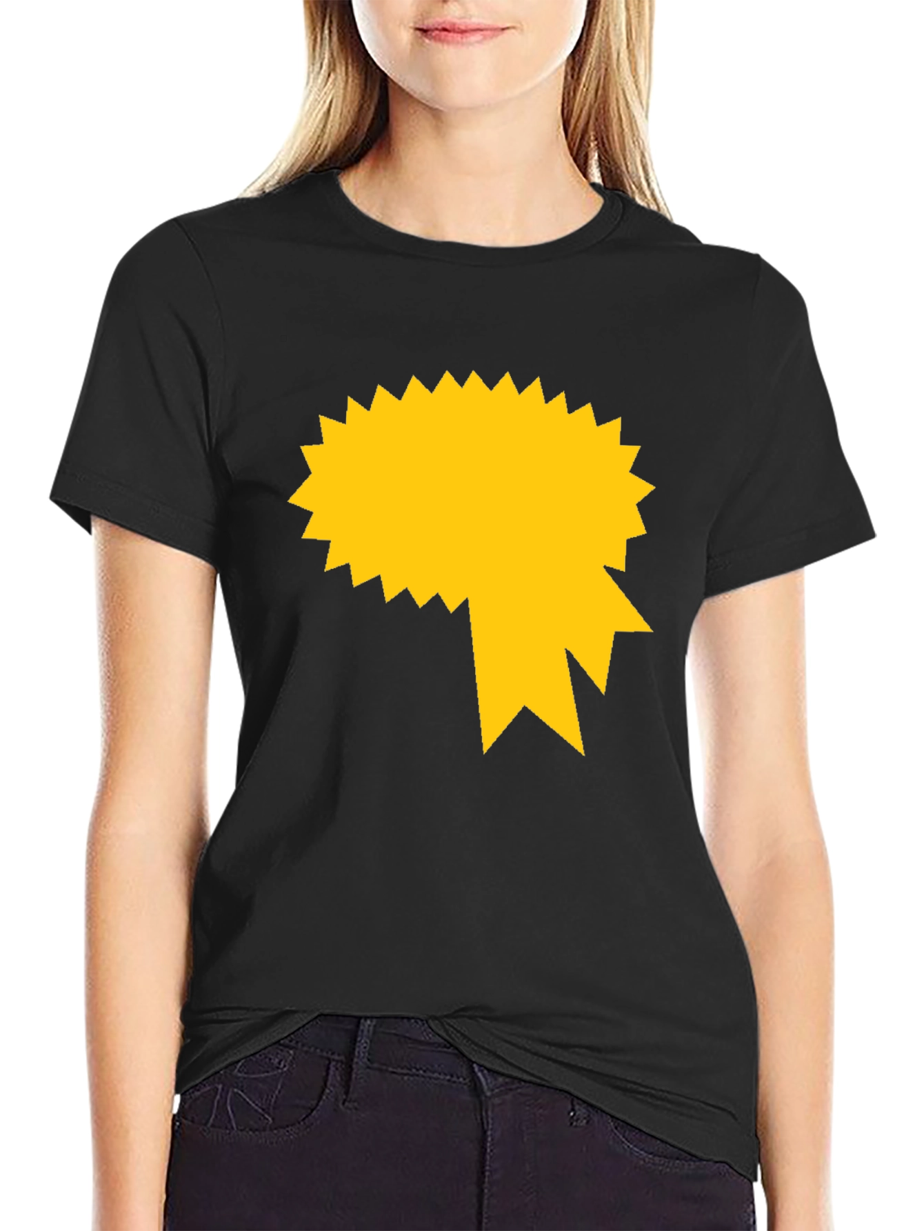 Graphic Tee - Black with Gold Starburst