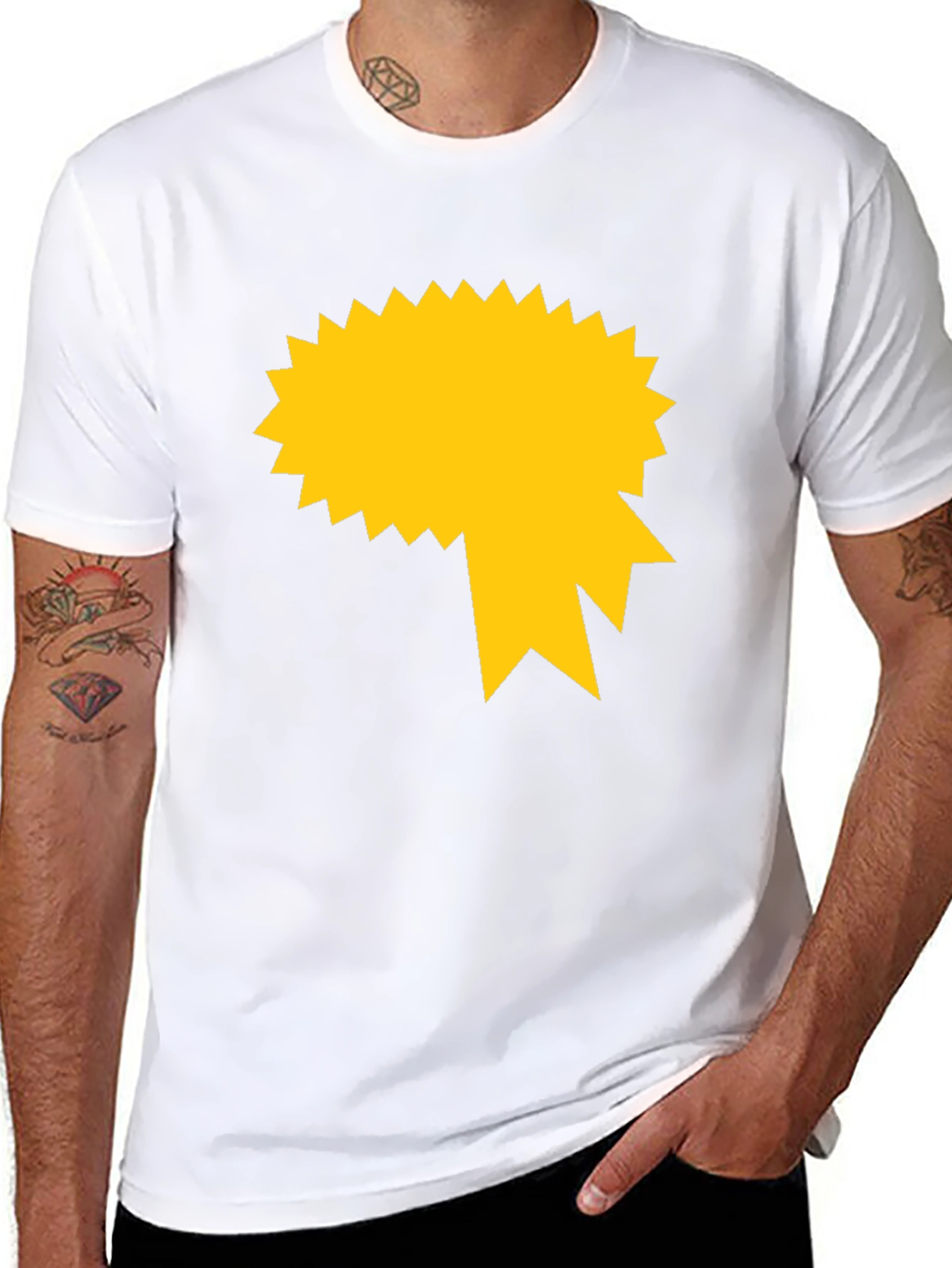 Graphic Tee - Black with Gold Starburst