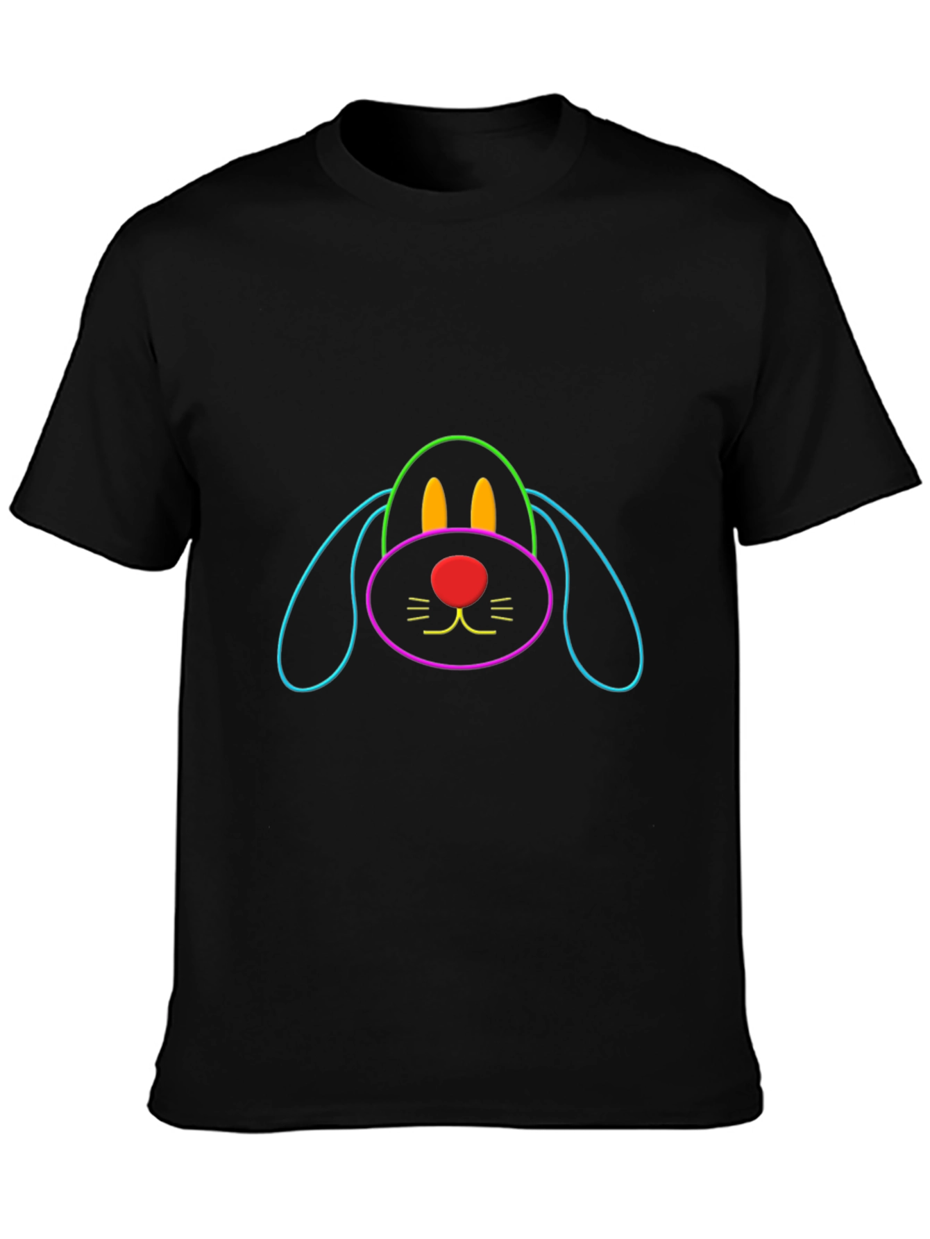 Dog Outline Graphic Tee - Casual Black T-Shirt