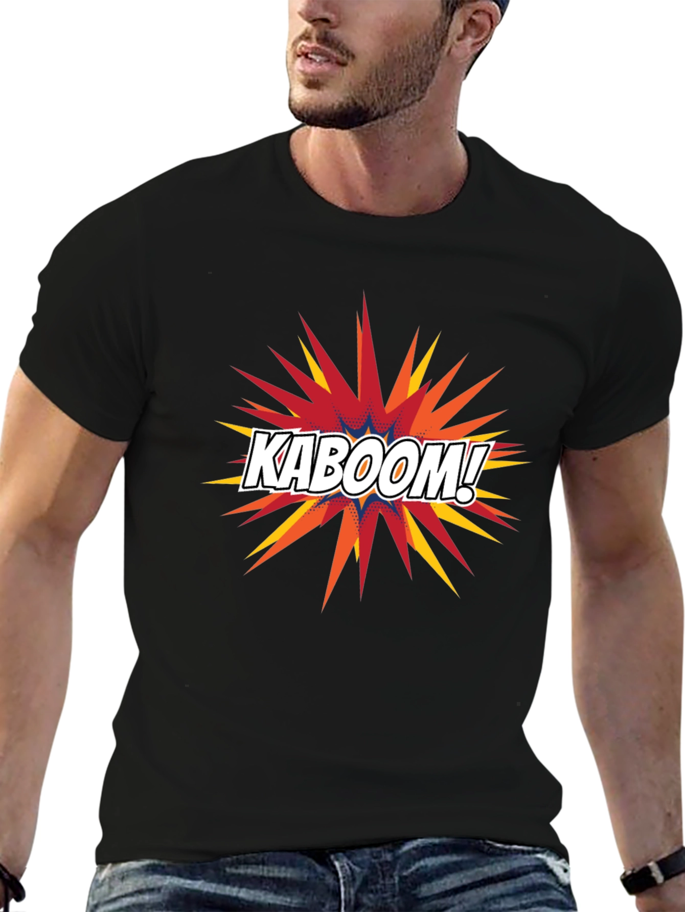 Kaboom Graphic Tee - Black Cotton Comfort Fit