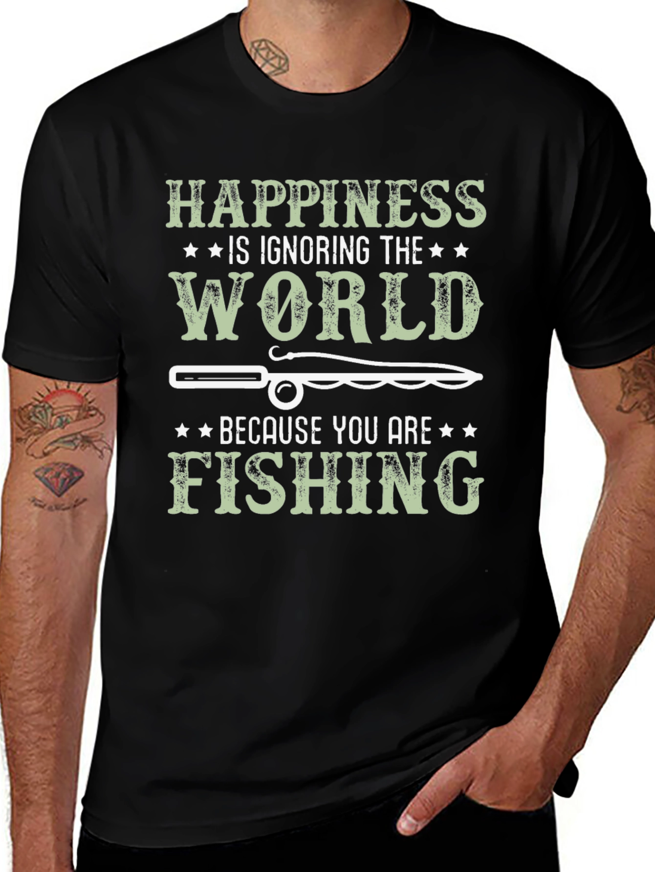 Happiness is Fishing T-Shirt - Anglers Dream!