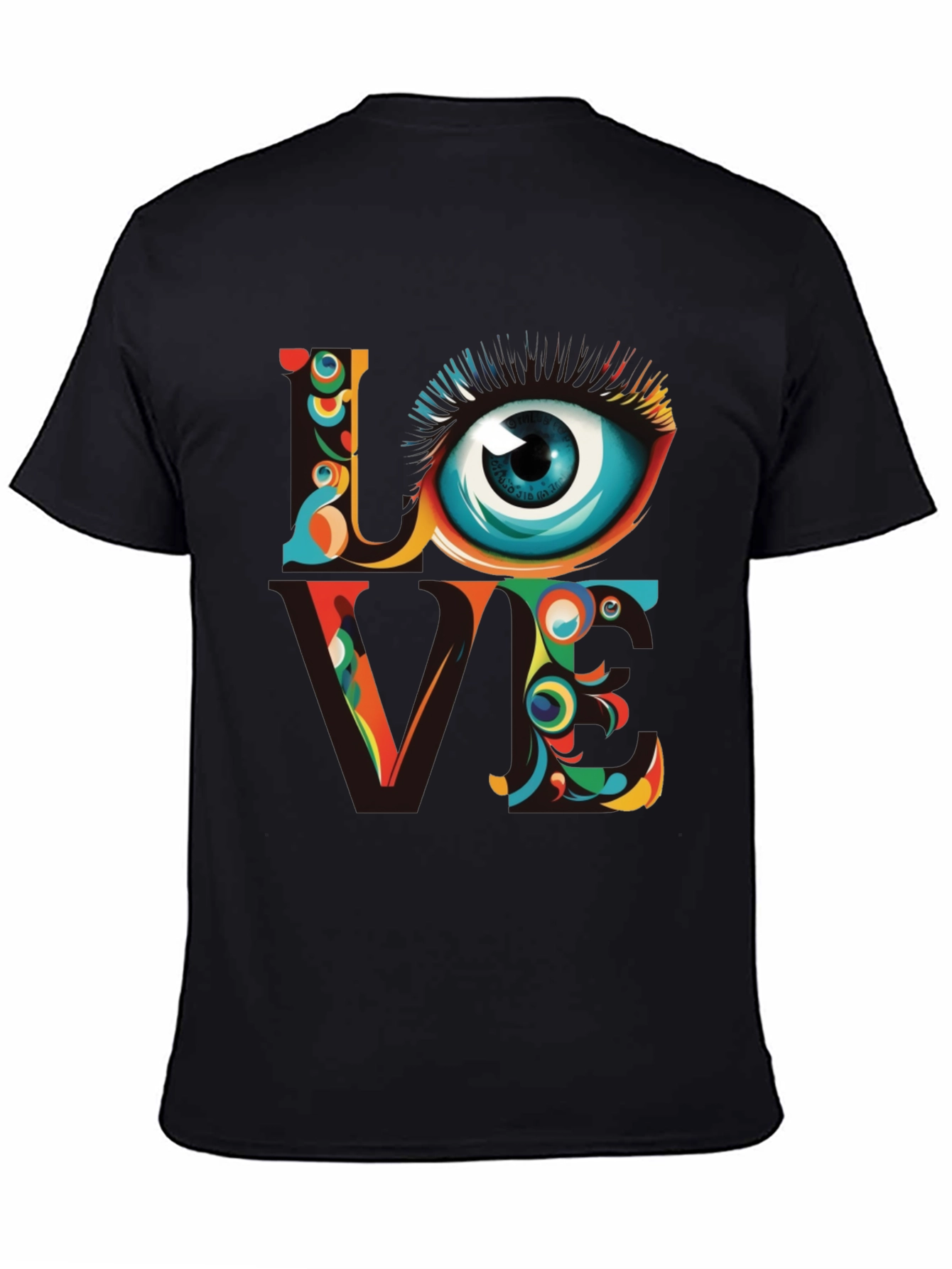 Psychedelic Love Eye Graphic Tee - Unique Art Shirt