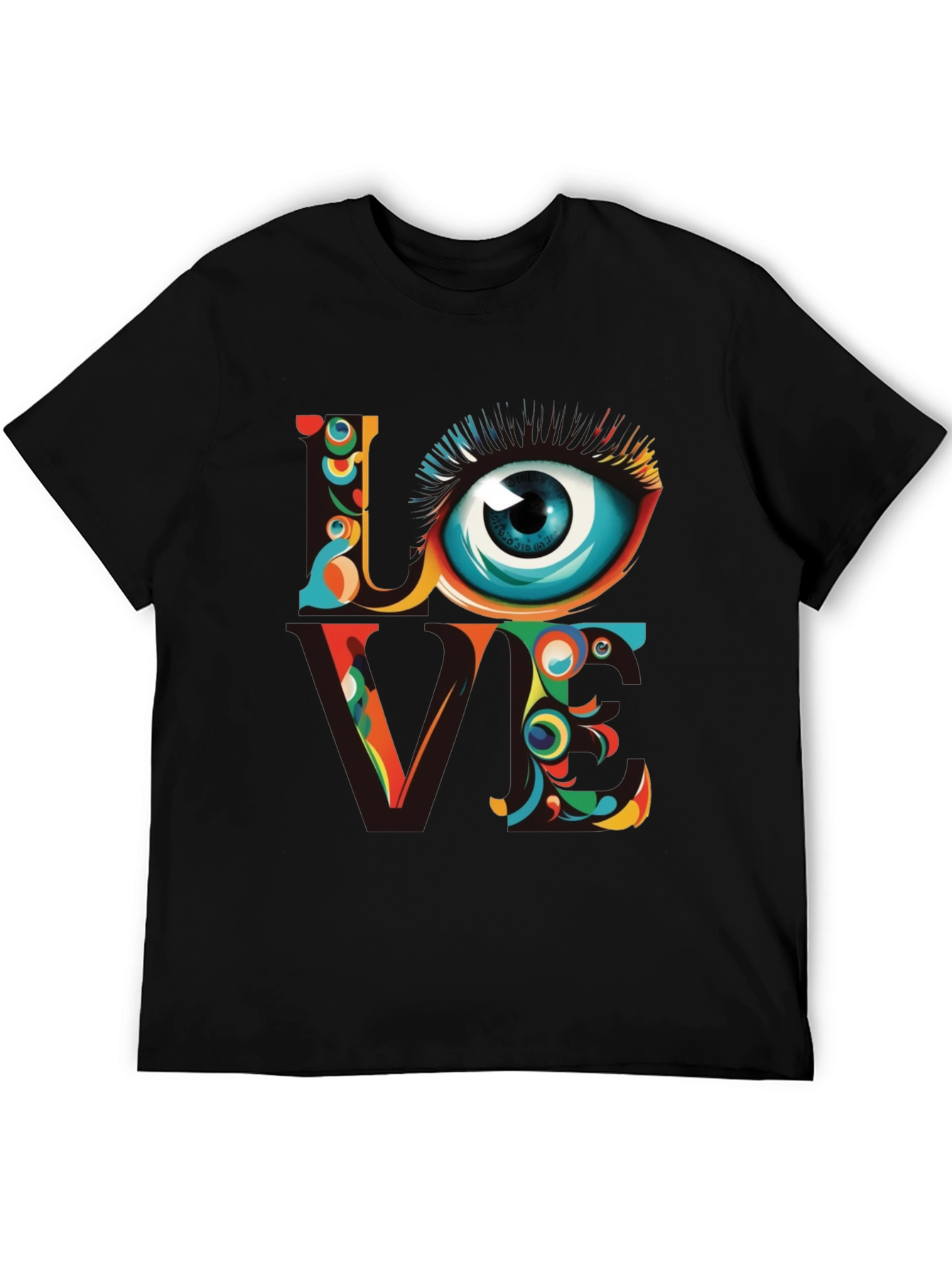 Psychedelic Love Eye Graphic Tee - Unique Art Shirt