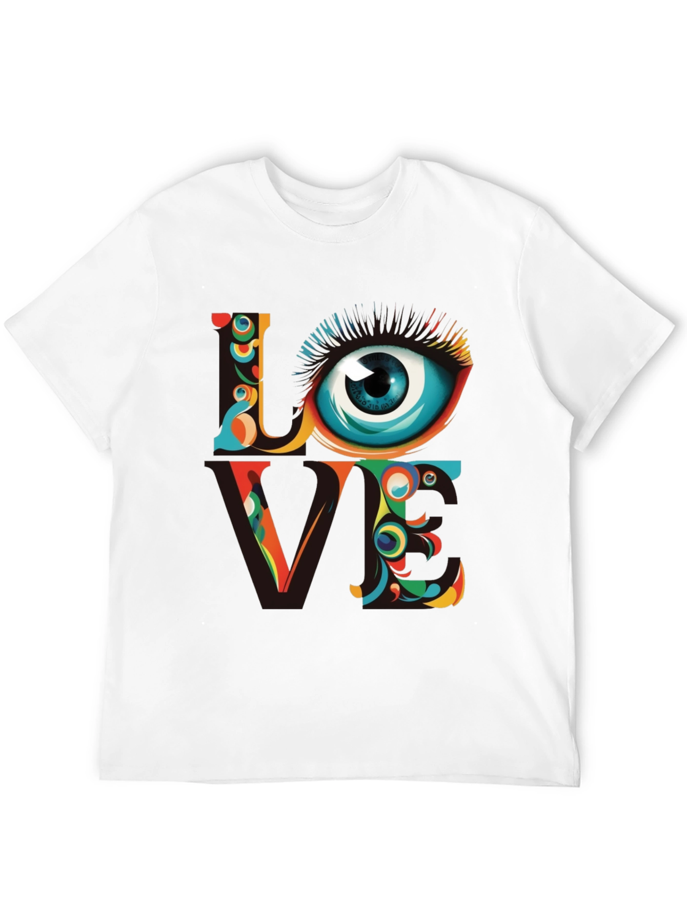 Psychedelic Love Eye Graphic Tee - Unique Art Shirt