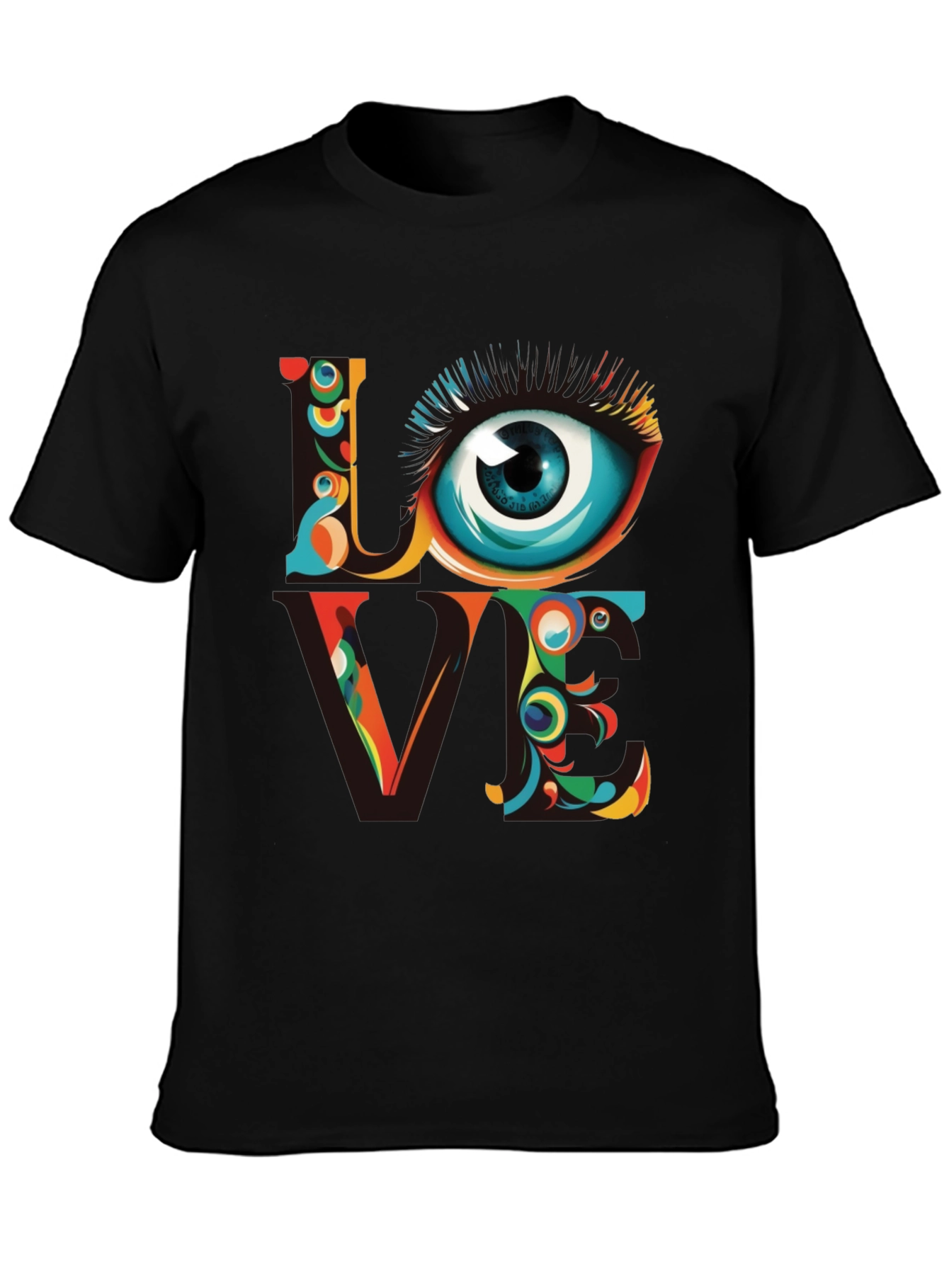 Psychedelic Love Eye Graphic Tee - Unique Art Shirt